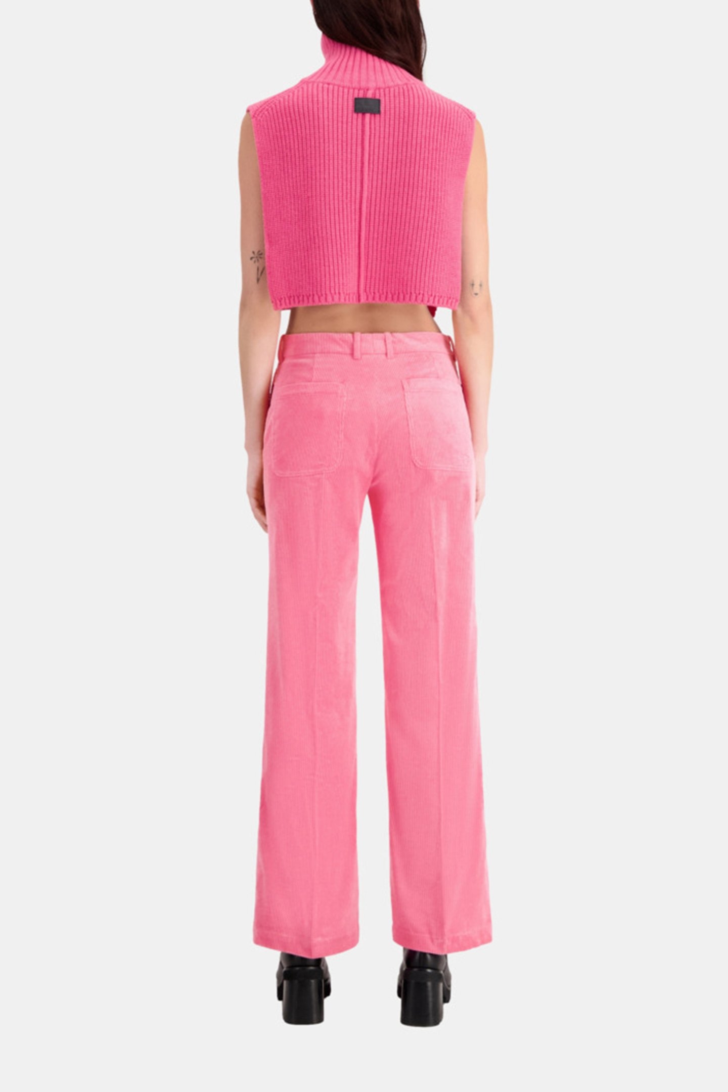 PANTS EN VELOURS COTE OLD PINK 2