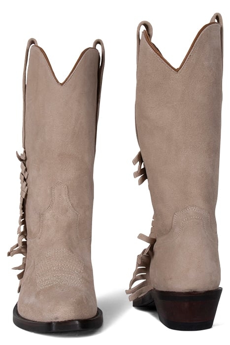 LEATHER COWBOY BOOT WITH FRINGES DUNE 2