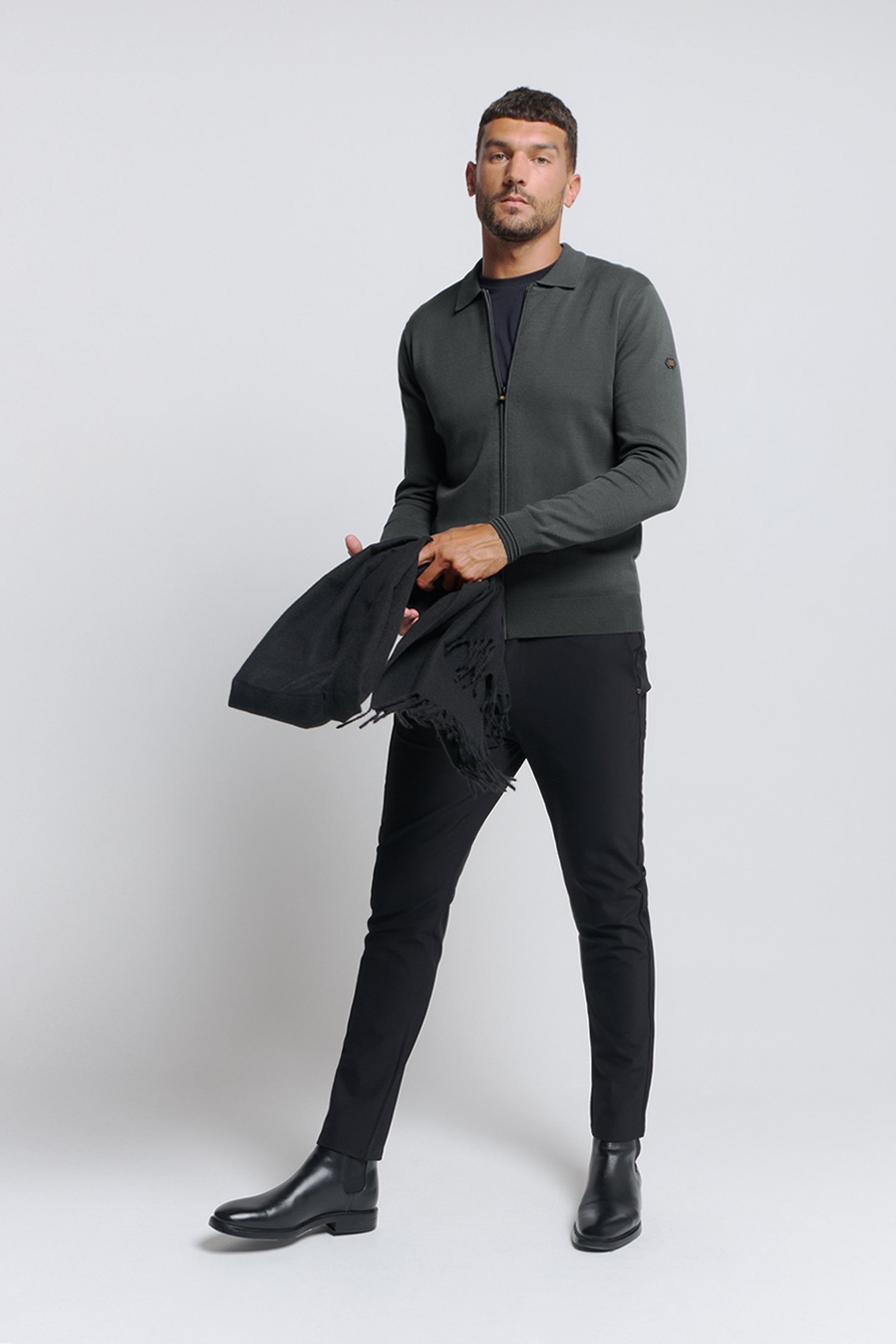 CARDIGAN POLO DARK GREY 3