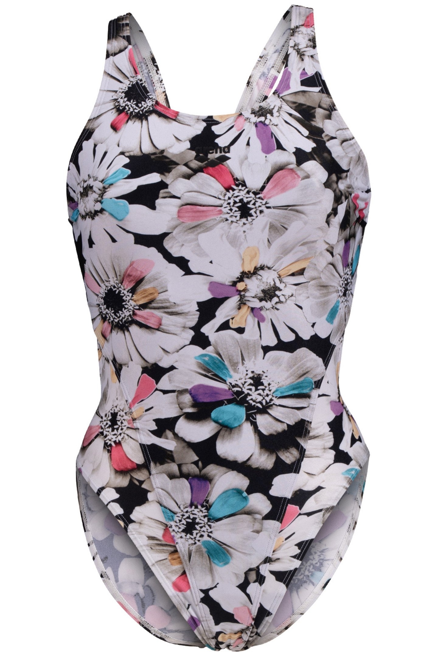 WOMEN'S ARENA ZINNIA PARTY SWIMSUIT SWIM BLACK MULTI 4