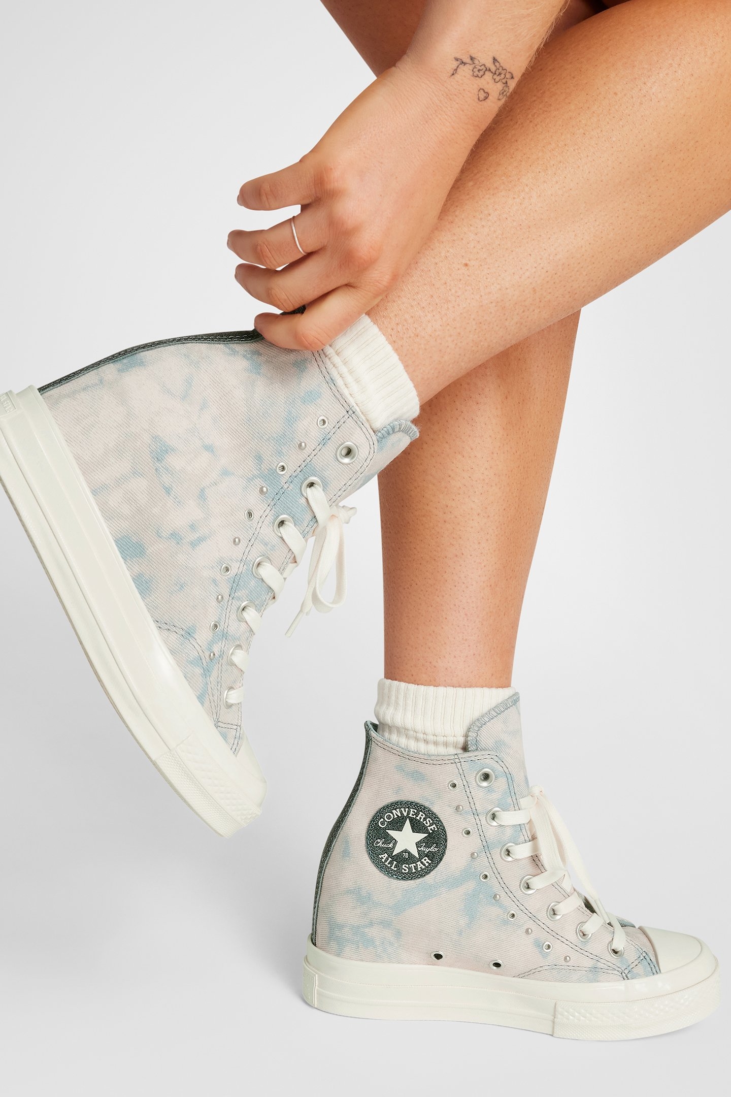 CHUCK 70 WEDGE PLATFORM WASHED DENIM WET STONE/WET STONE/EGR 3