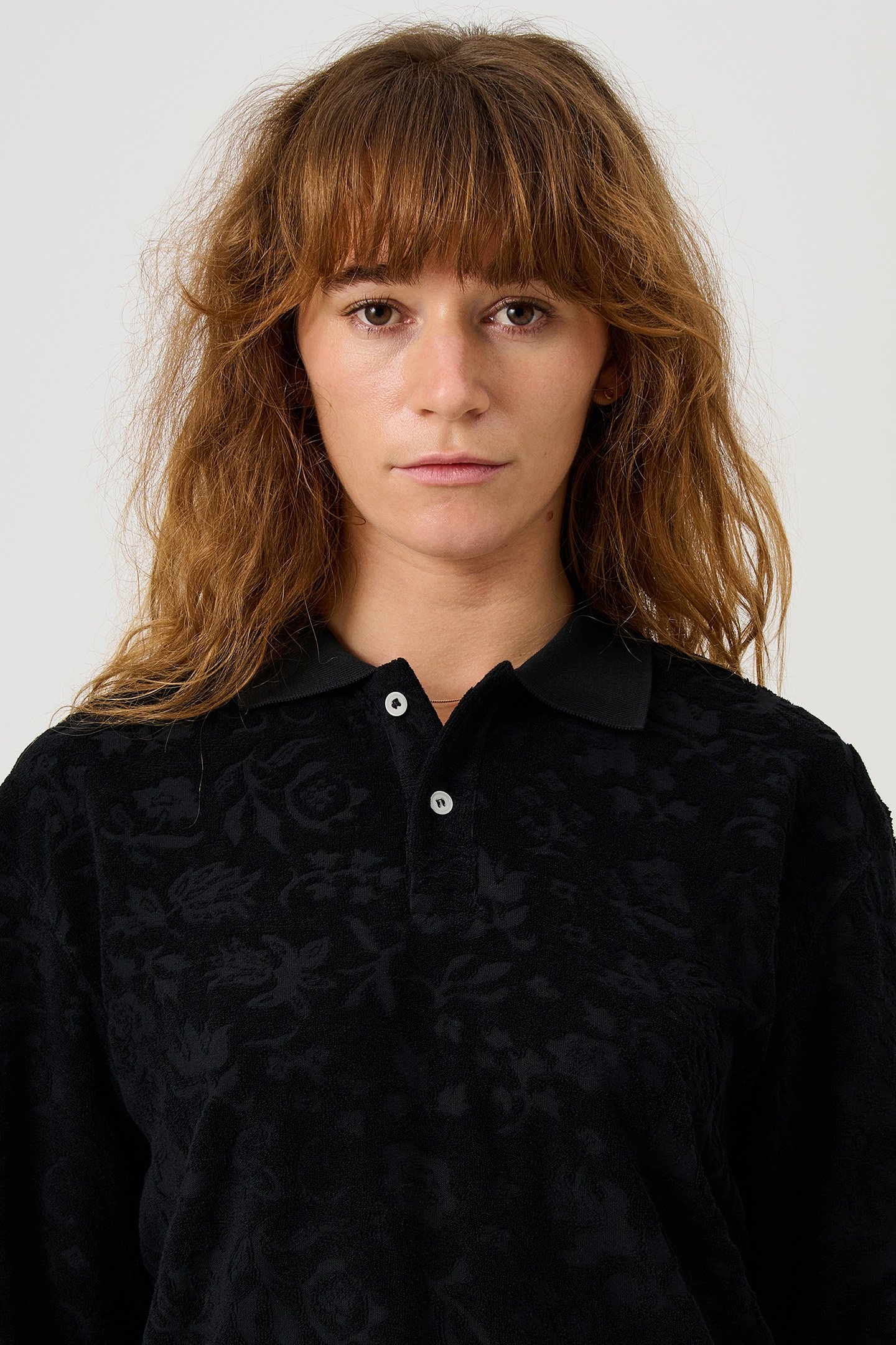 ROBERT PLUSH L/S POLO SHIRT BLACK 7