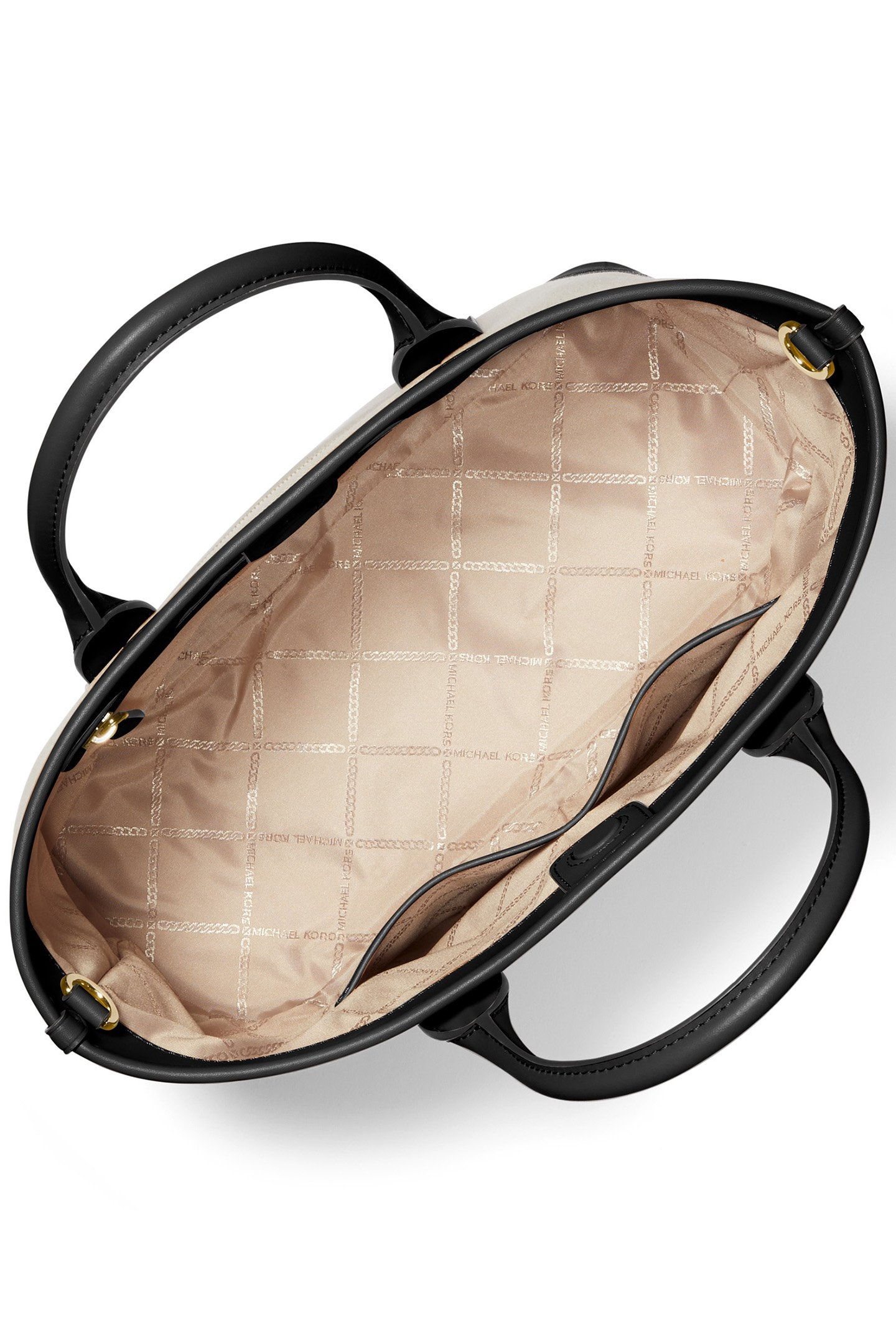 MEDIUM LEATHER SATCHEL BAG IN CREAM AND BLACK 4