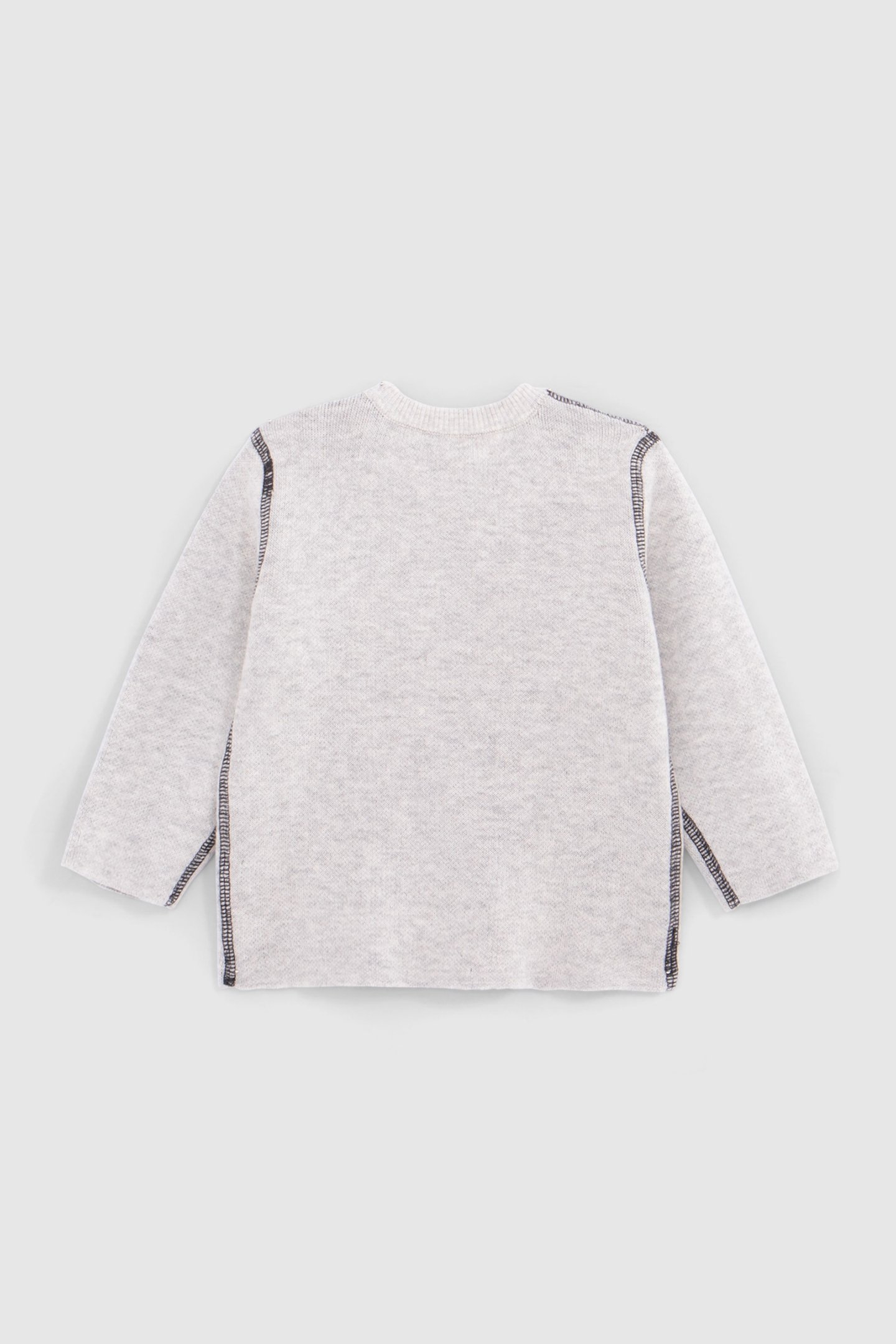 REVERSIBLE KNITTED SWEATER GREY AND DARK GREY BABY BOY 3