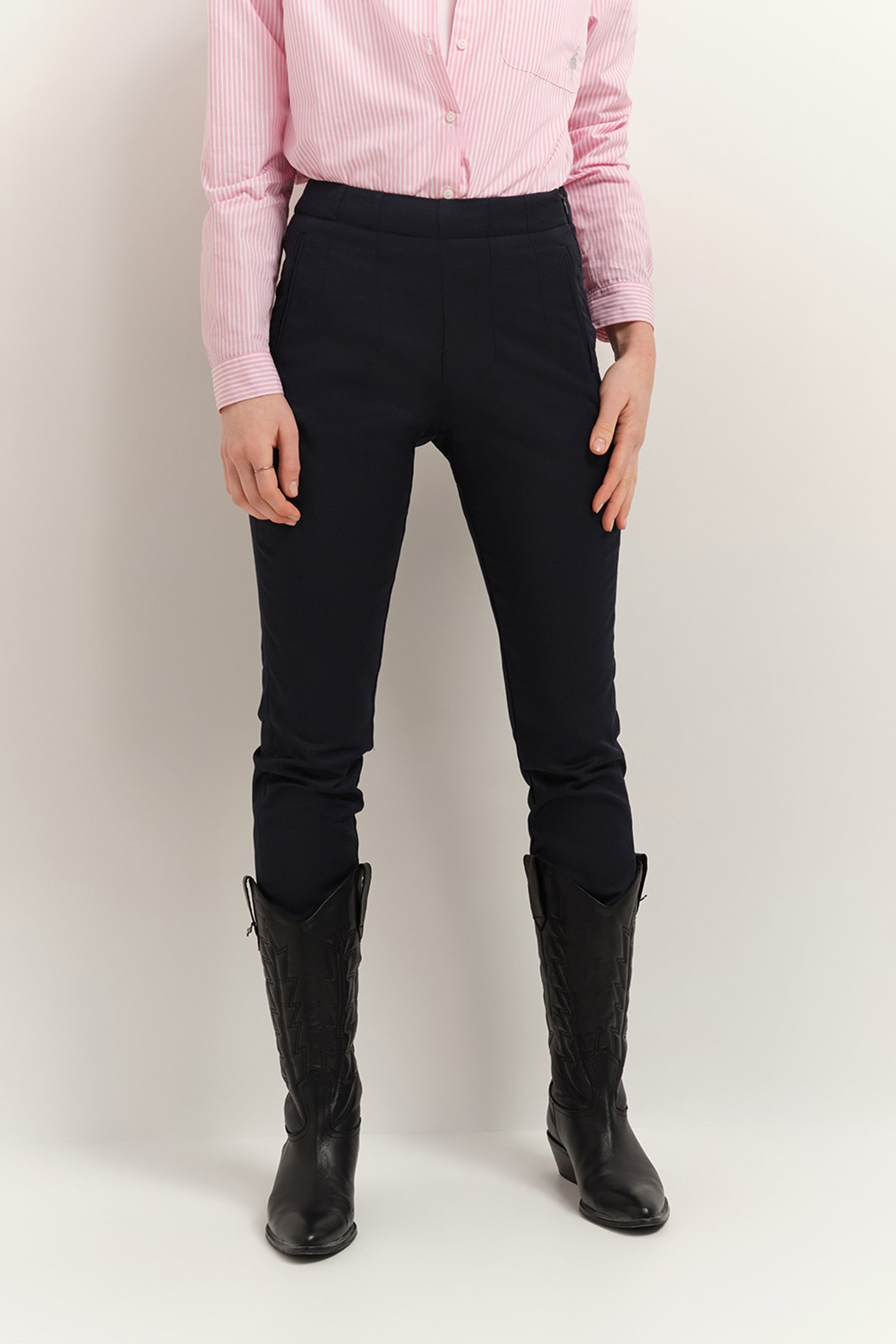 PETUNIA - UPCYCLED NAVY BLUE 7/8 CIGARETTE PANTS 1