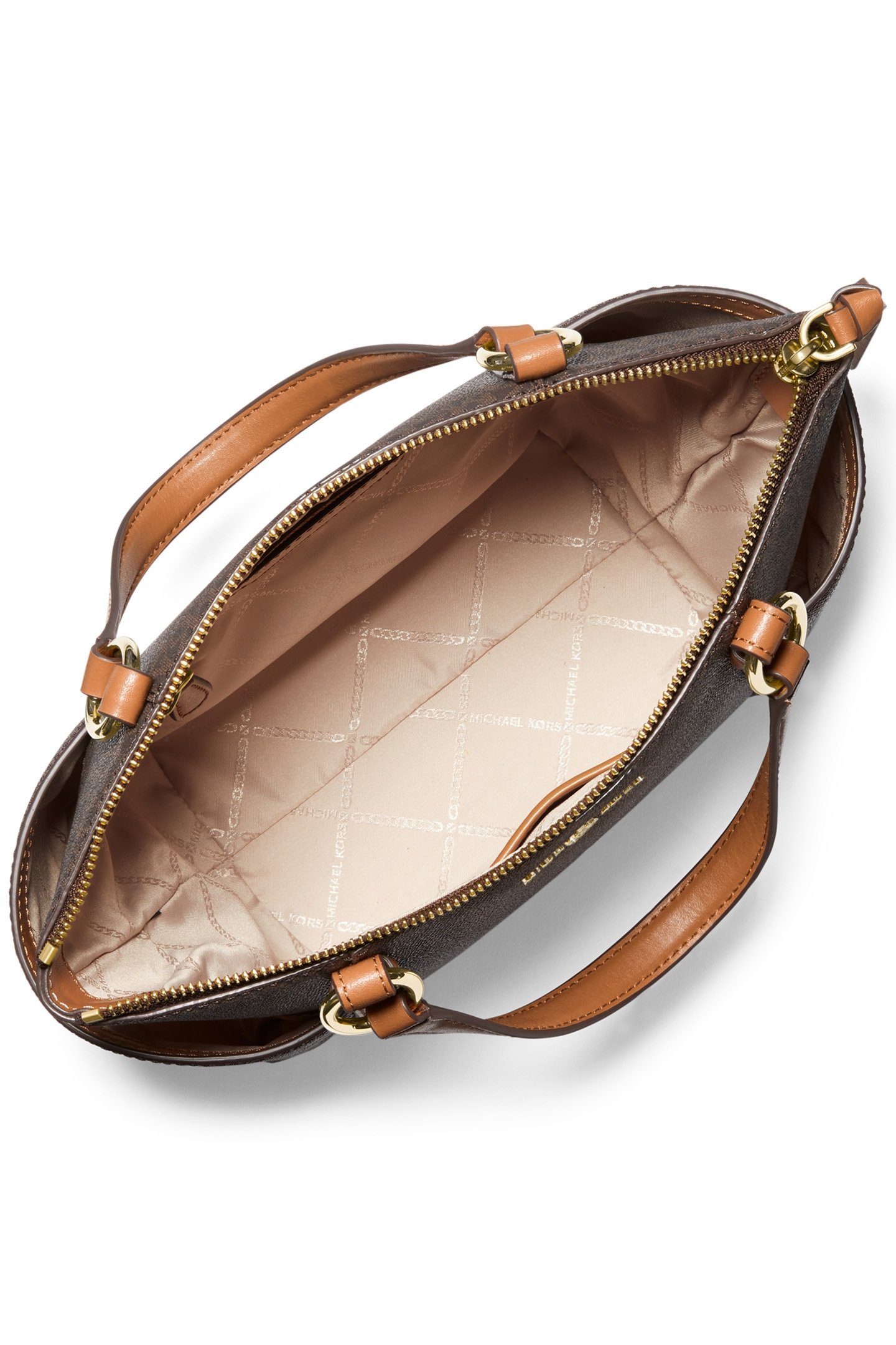 TOP ZIP TOTE BAG IN BROWN 3