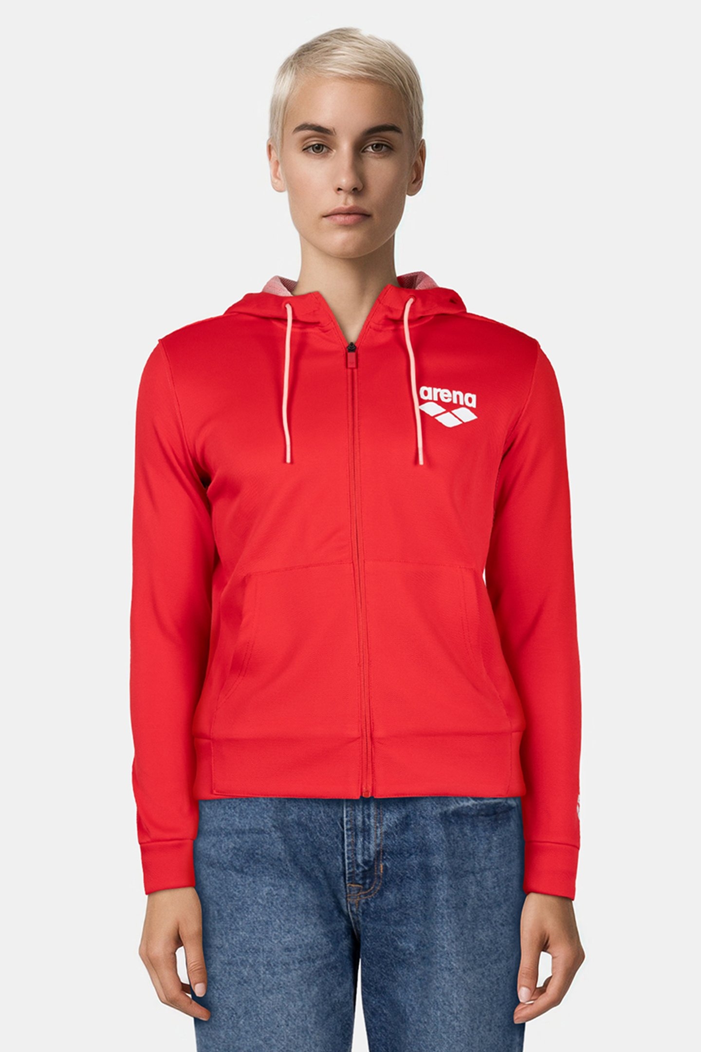 WOMAN HOODIE FULL ZIP A-AFW817S23 POPPY RED 17 1664 TPG 3