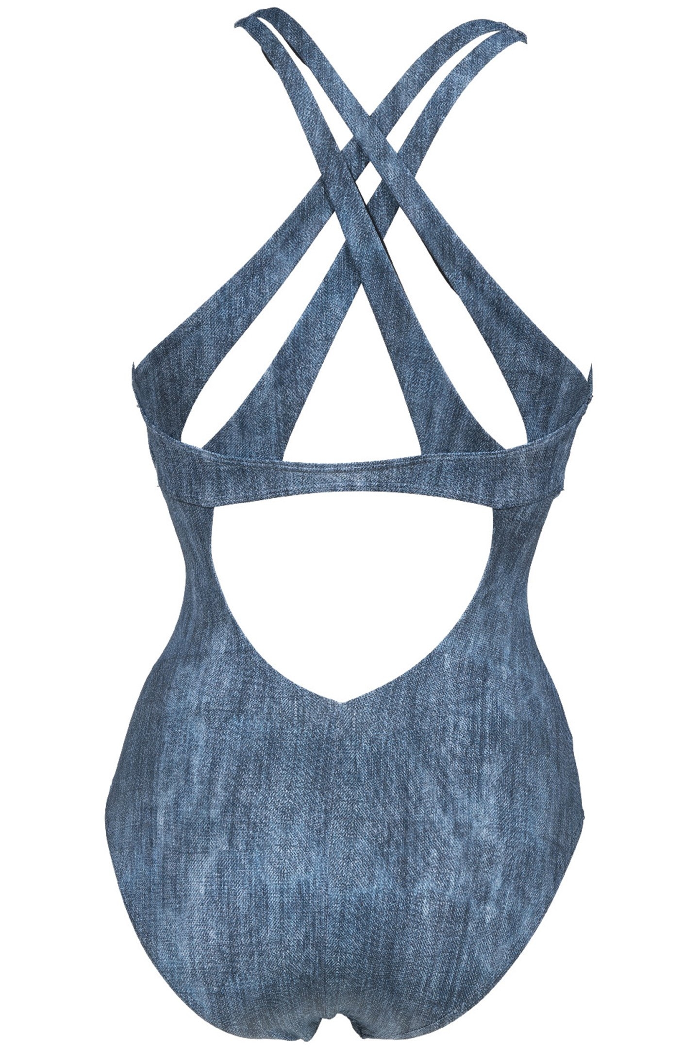 W CLEOPATRA CRISS CROSS BACK ONE PIECE DENIM 5