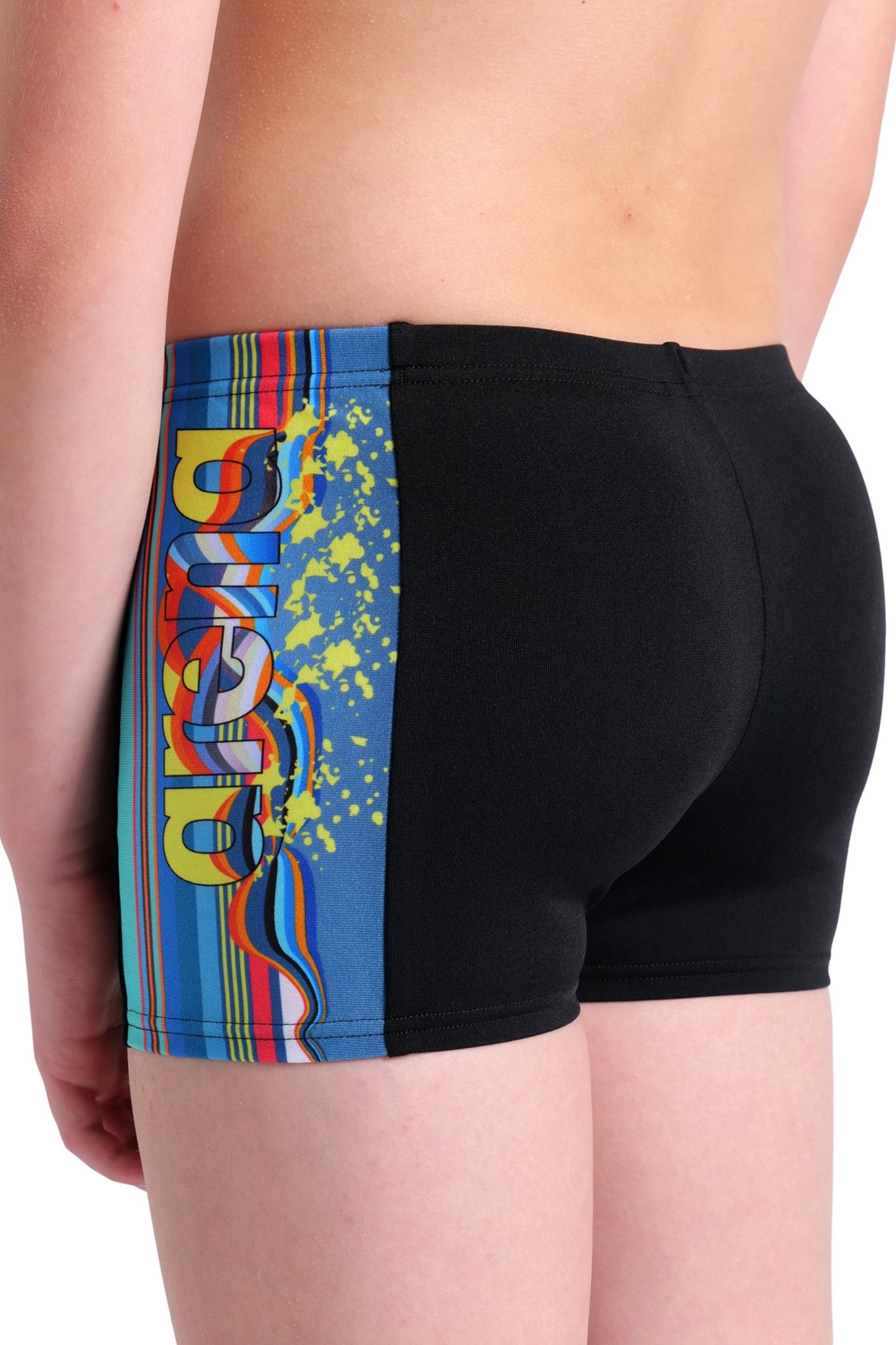 BOY'S ARENA PALETTE SWIM SHORT MULTI WATER BLACK 6