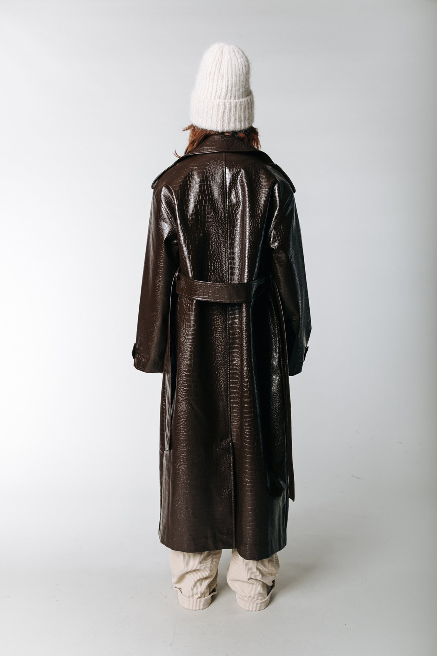 AZALEA SNAKESKIN TRENCHCOAT CACAO 2