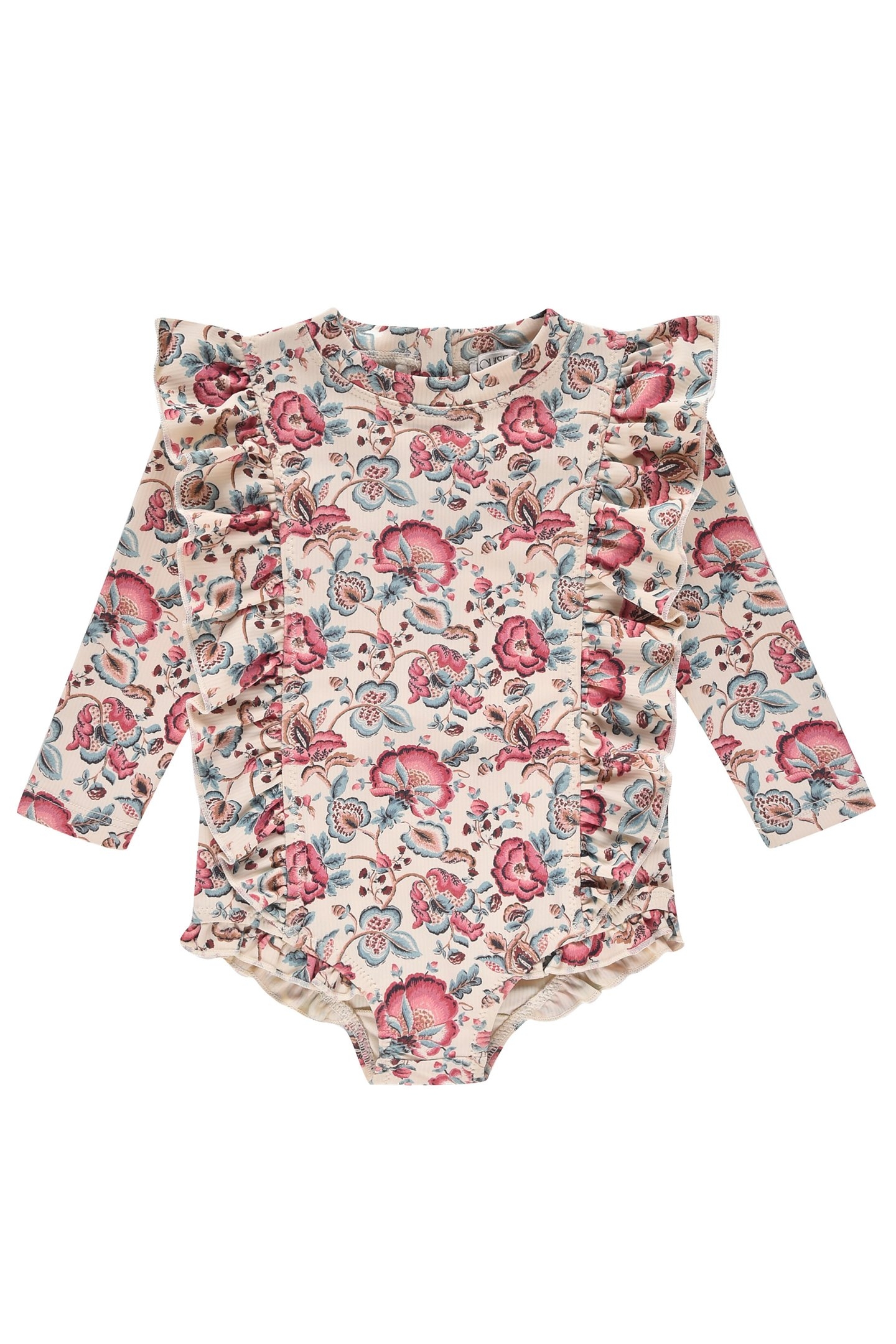 BATHING SUIT AURELIE CREAM INDIAN FLOWERS 1