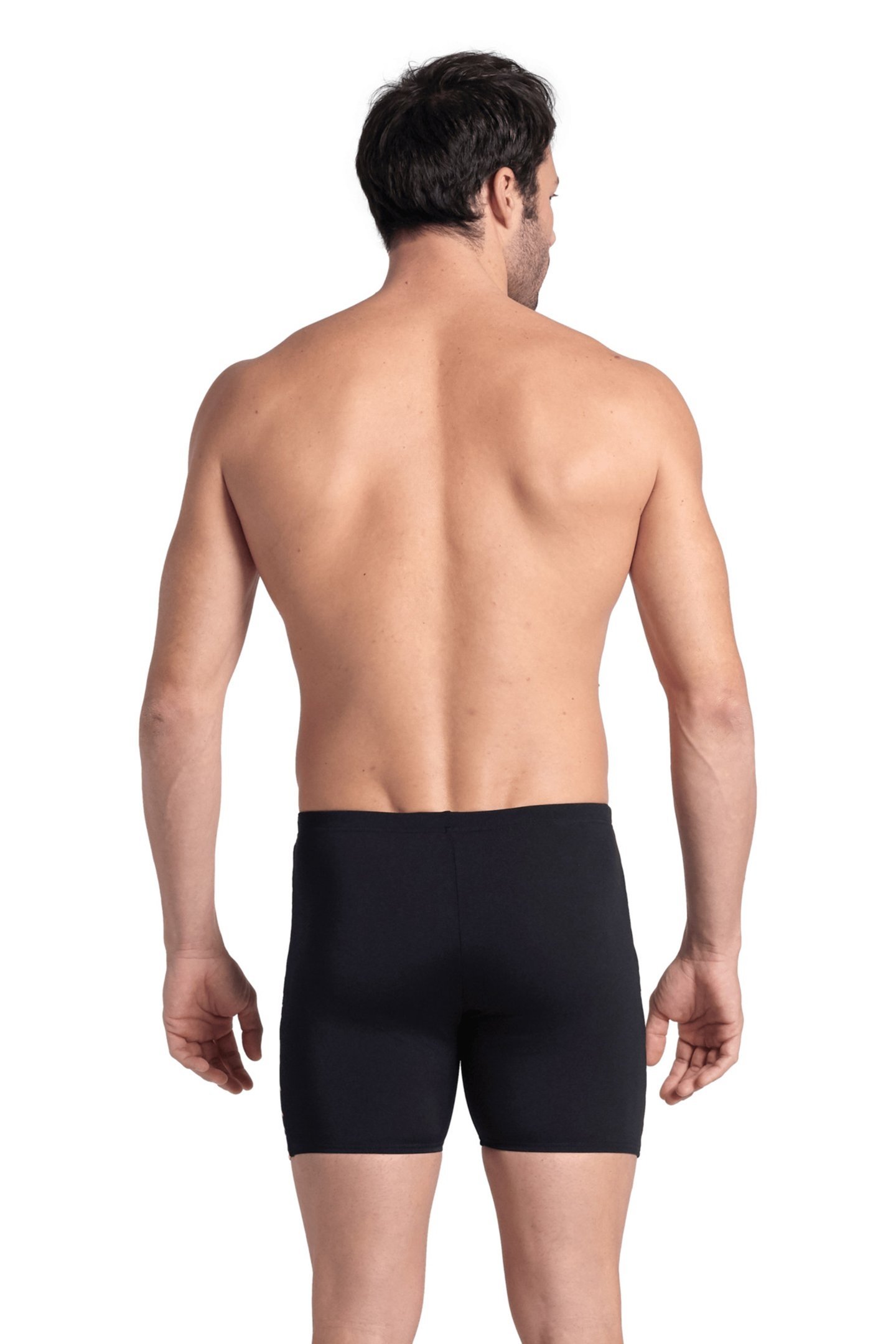 MEN'S ARENA STRAIGHT LINES SWIM MID JAMM BLACK SOFT GREEN 2