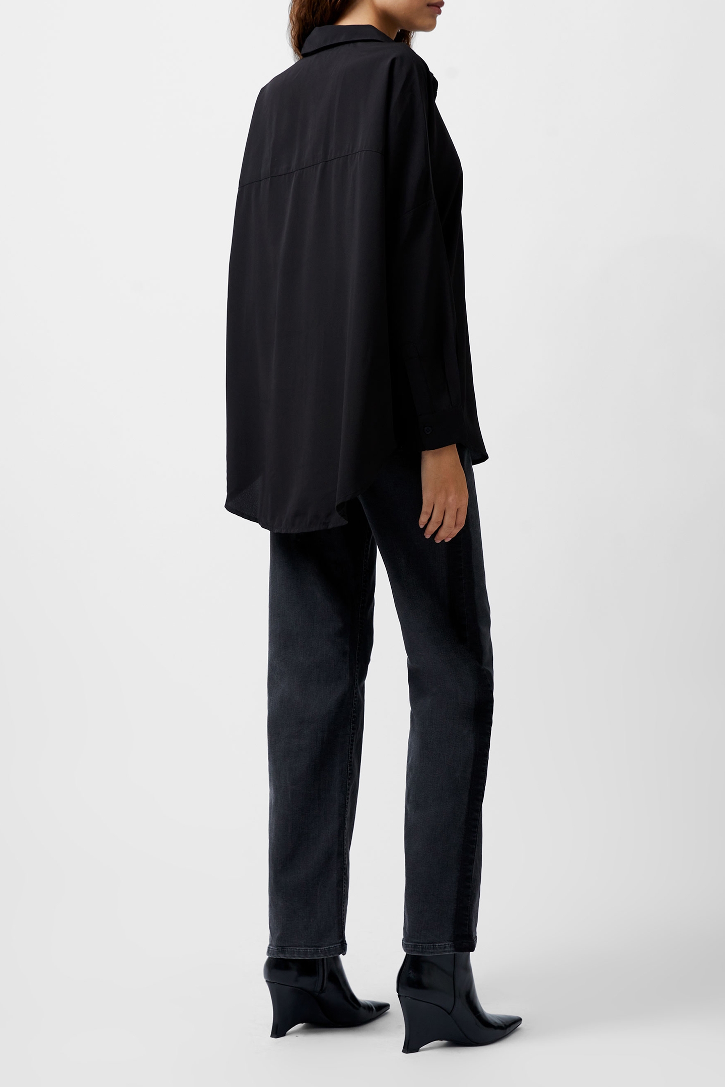 CAPRINA CREPE LS BUTTON SHIRT BLACK 3