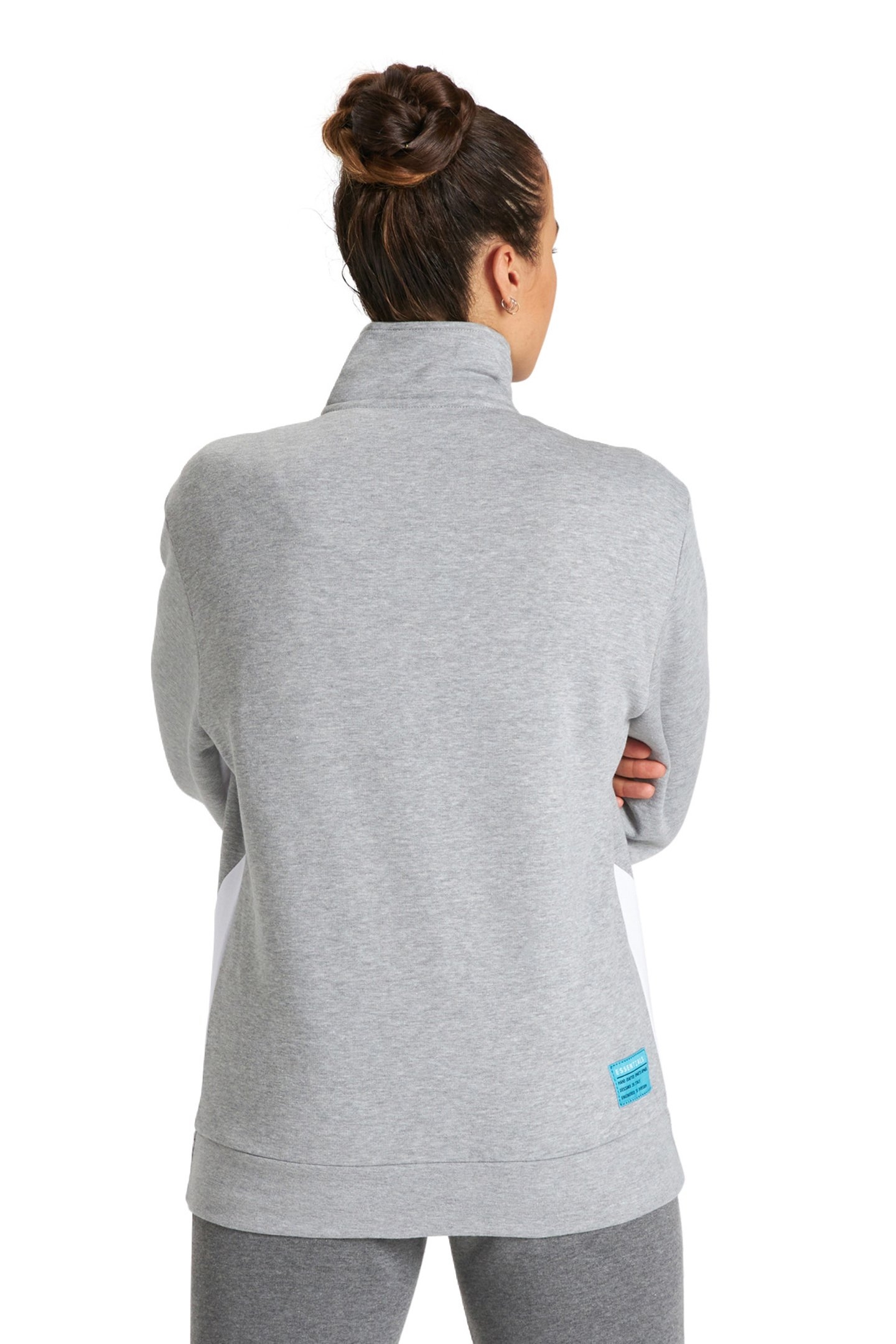 TE F/Z JACKET MEDIUM GREY MELANGE WHITE 4