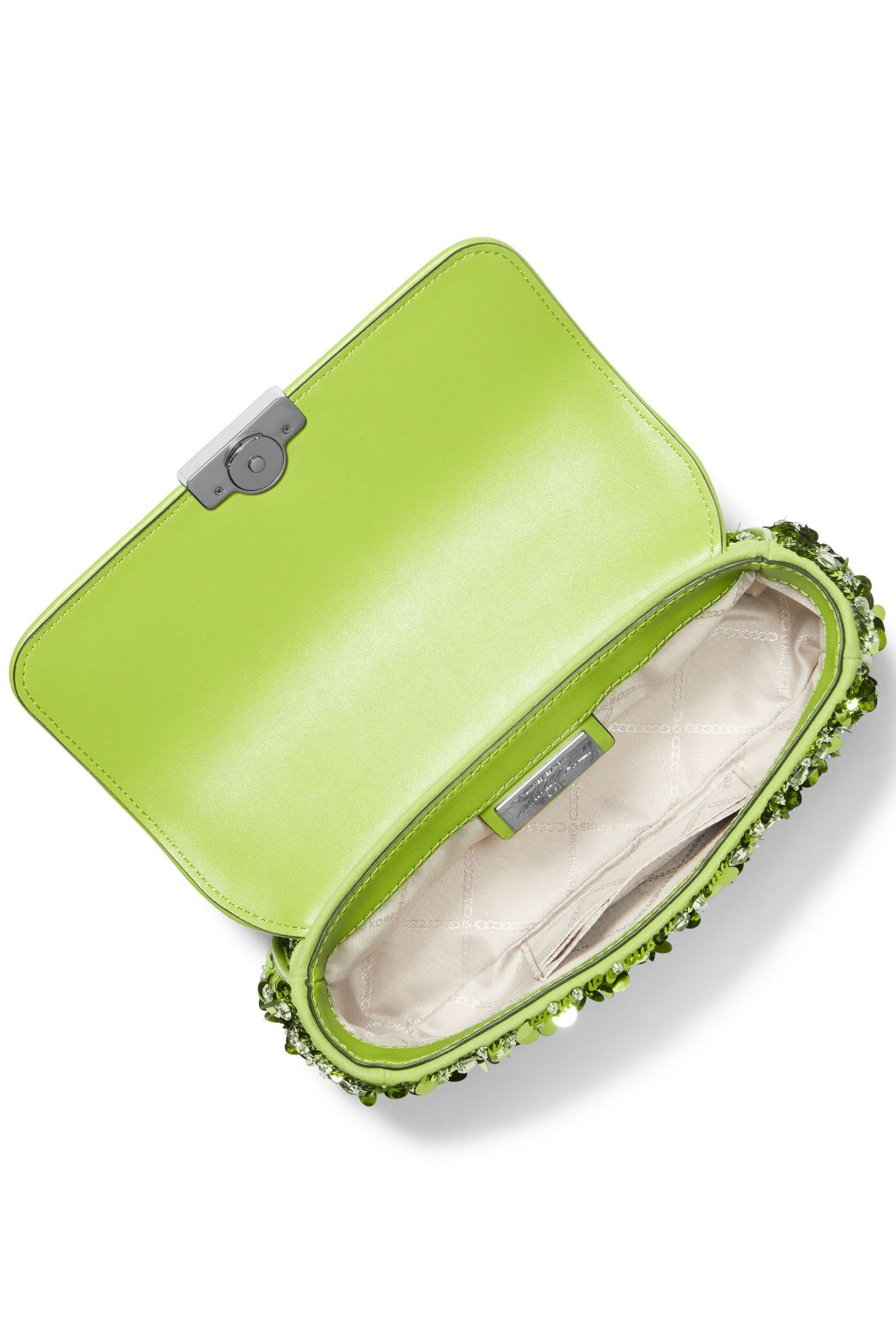 CHAIN SHOULDER BAG IN GREEN SEQUINS 3