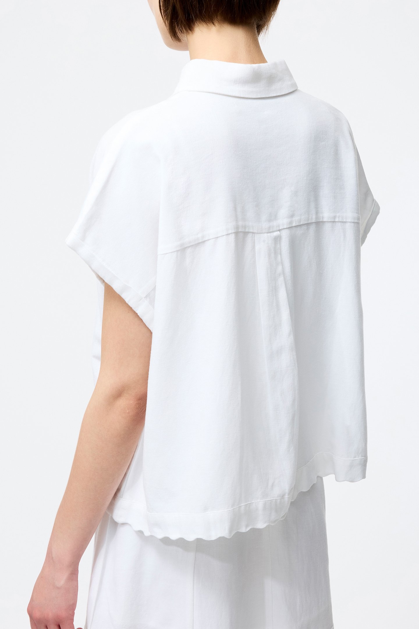 ARIETTE LINEN SHORTS SLV SHIRT LINEN WHITE 2