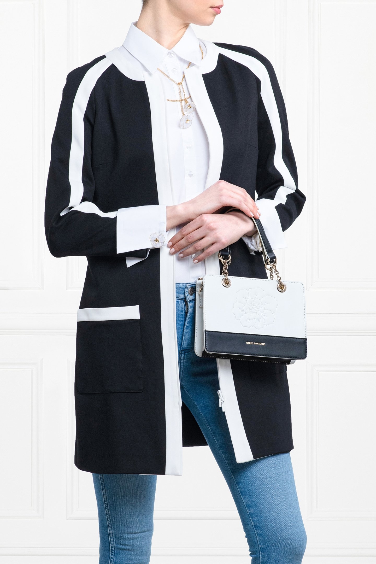 PRESENCE MANTEAU BLACK/WHITE 1