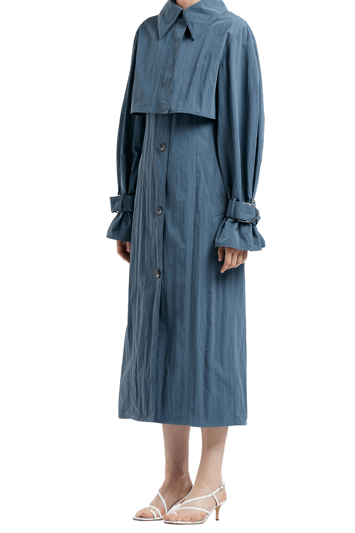 WASHED COTTON COAT FADED NAVY 3