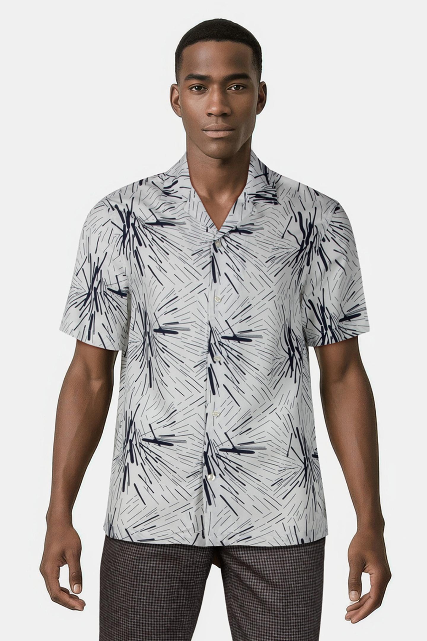 SPLAT VISCOSE REVERE SHORT SLEEVE WHITE 1