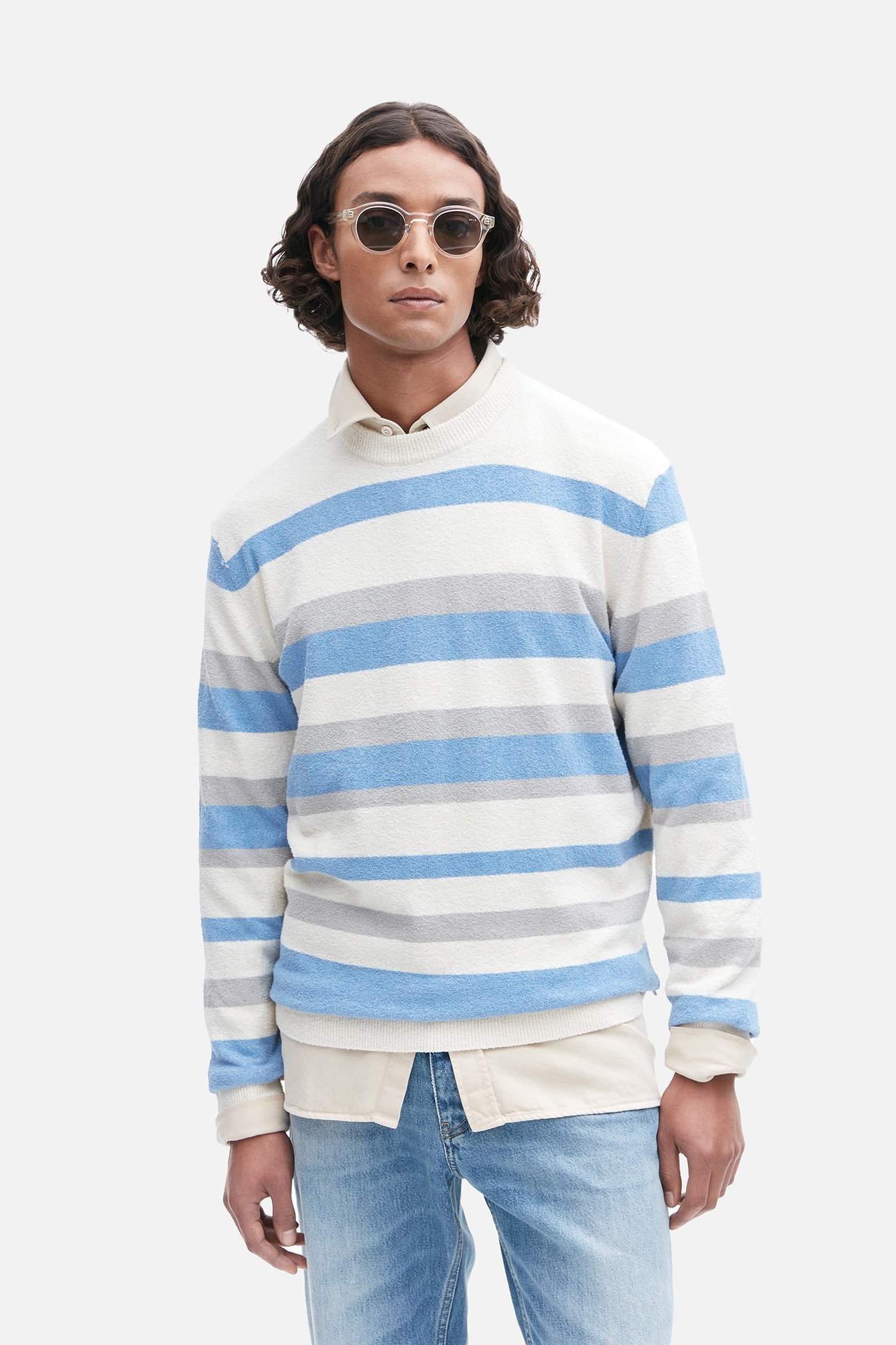 KOVER KNITWEAR OFF WHITE BLUE 1