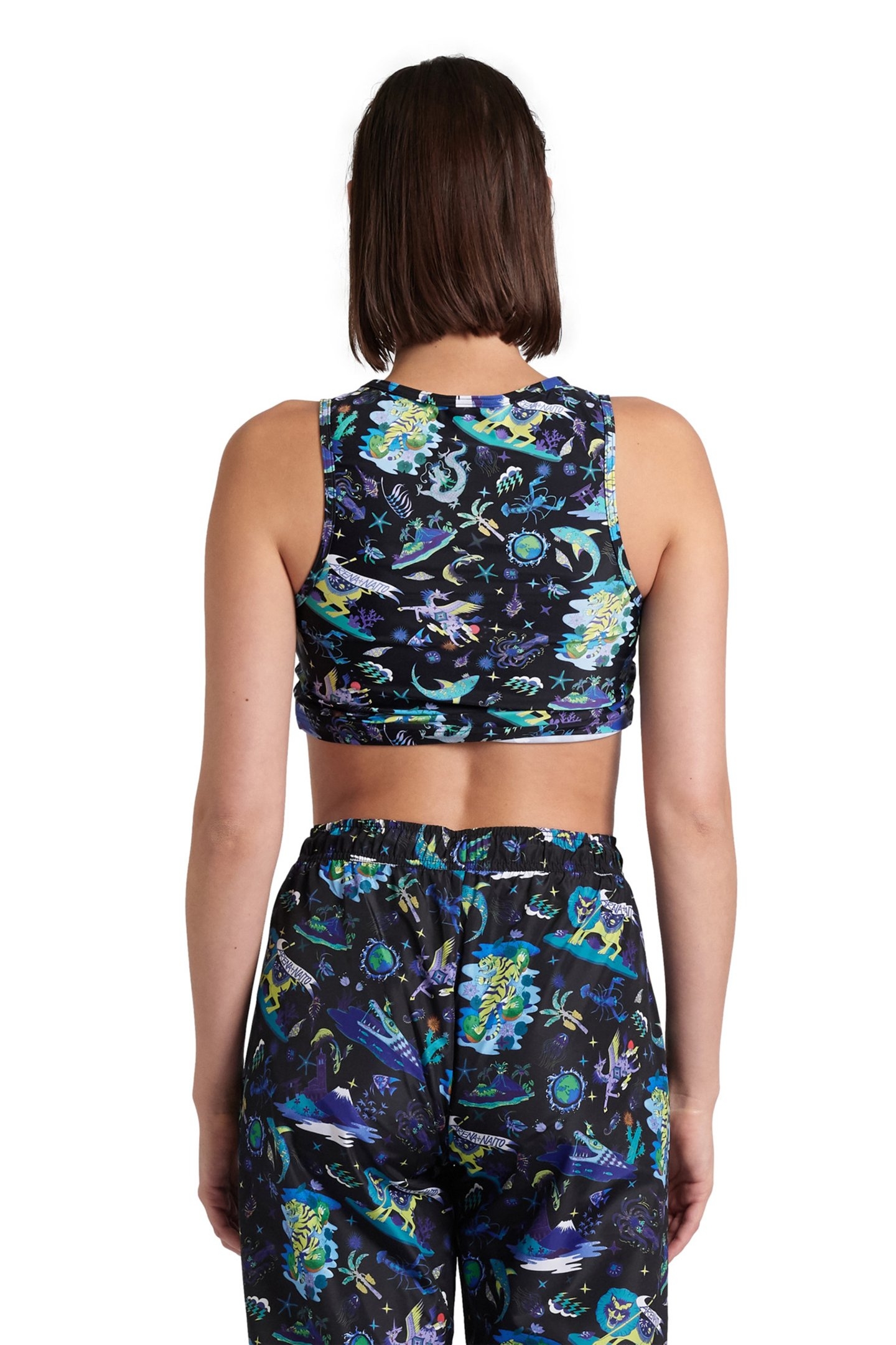 WOMEN'S ARENA FUN PLANET BRA TOP BLACK MULTI 2