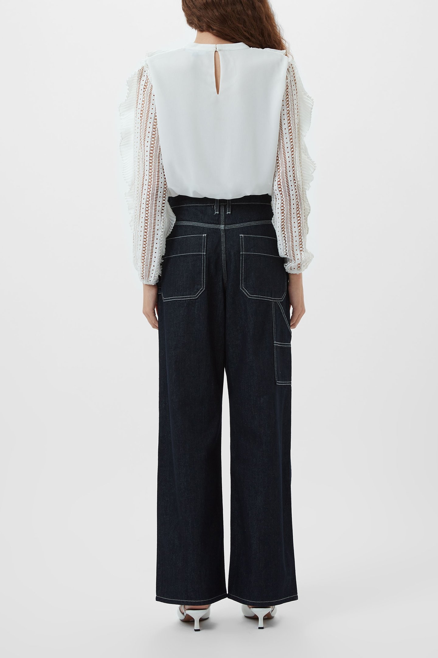 ANNIKA LACE FRILL TOP SUMMER WHITE 2