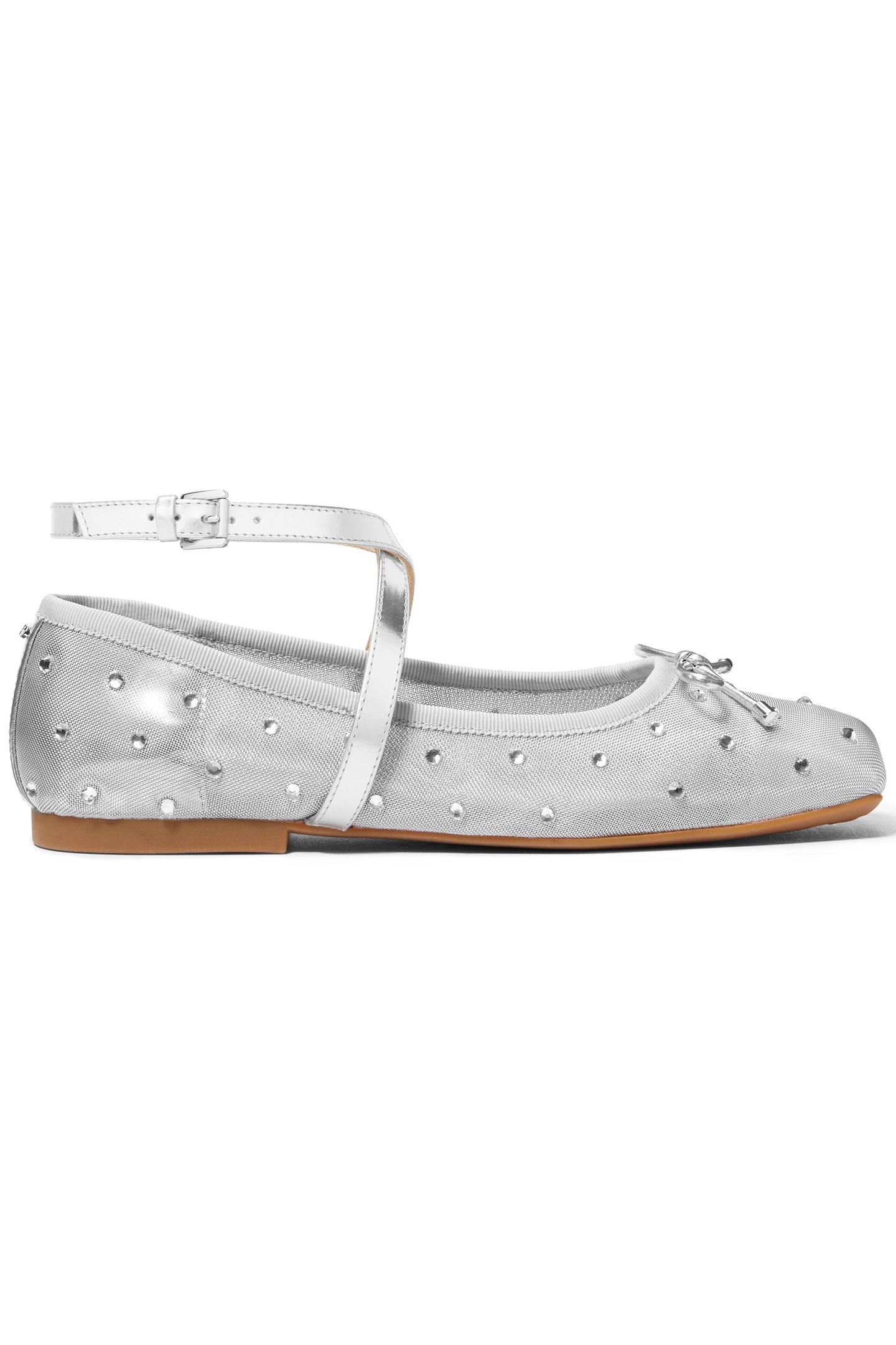 COLLETTE WRAP BALLET SHOE IN SILVER 1