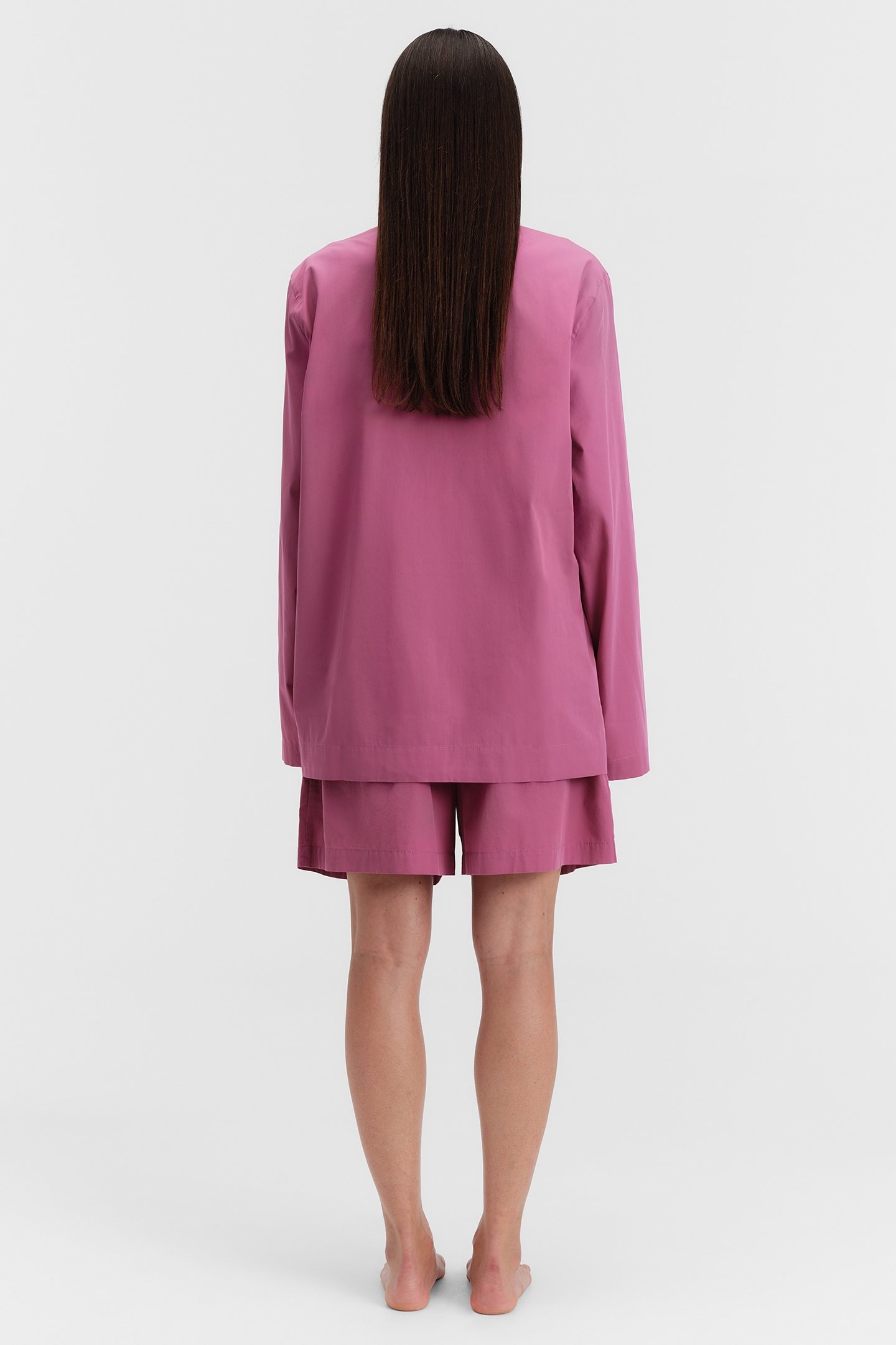 UNISEX POPLIN PYJAMAS SHORTS LINGONBERRY 3