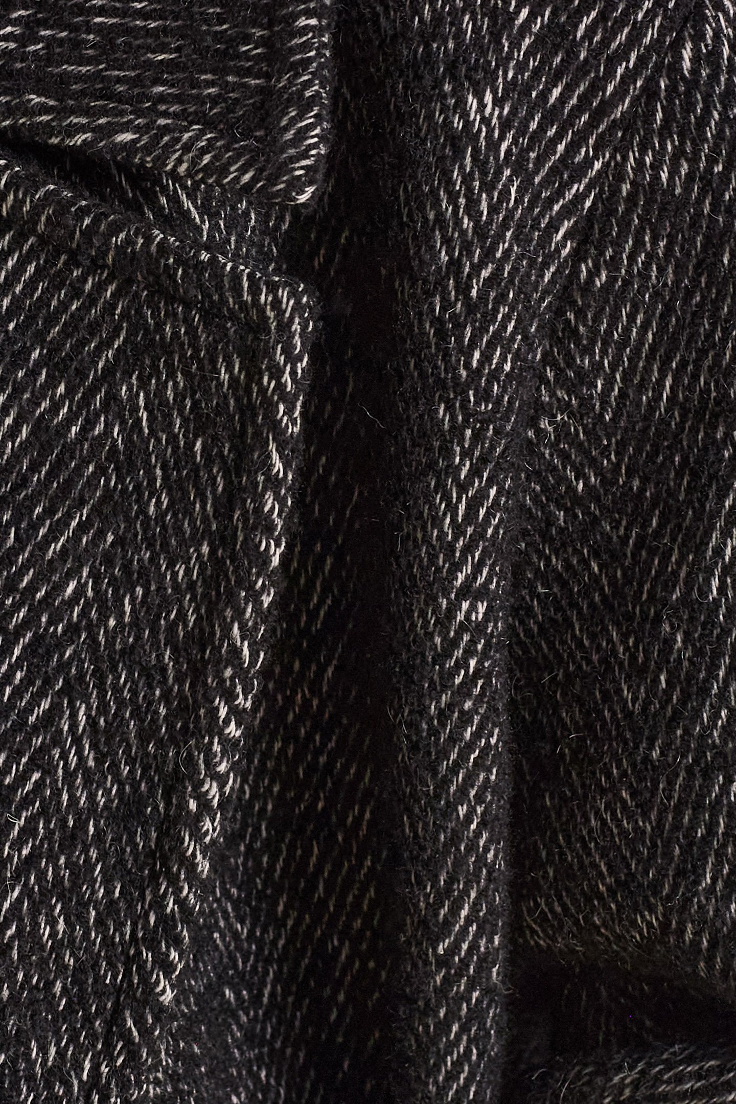 BLACK MARL WOOL CLOTH LONG COAT BLACK 6