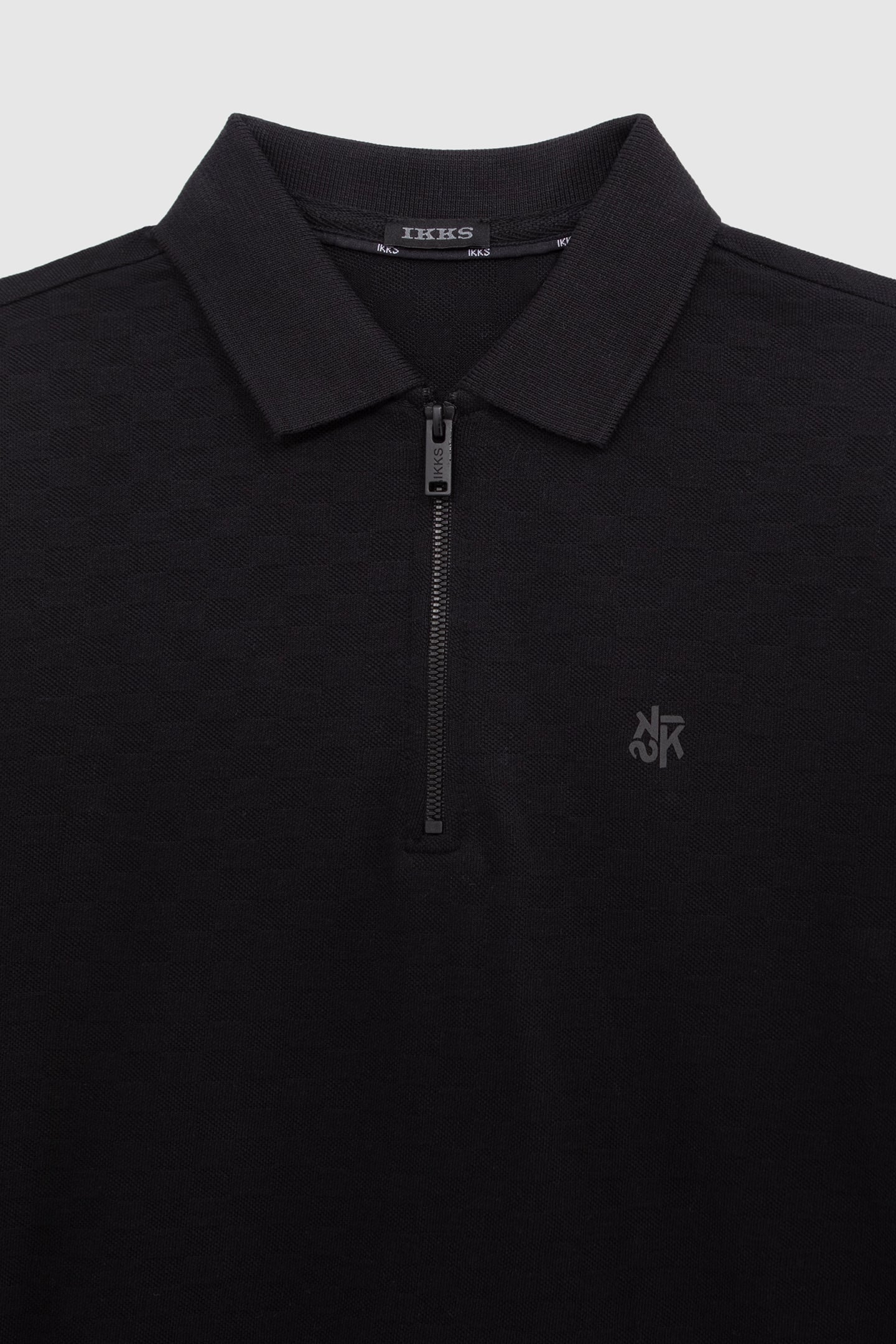 BOY'S BLACK ORGANIC COTTON CHECKERBOARD POLO SHIRT 3