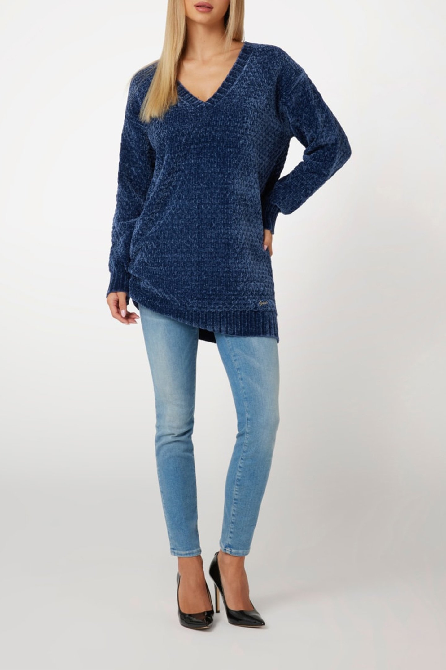 GUESS ECO TALIA LS VN MAXI PUL COBALT BLUE 3