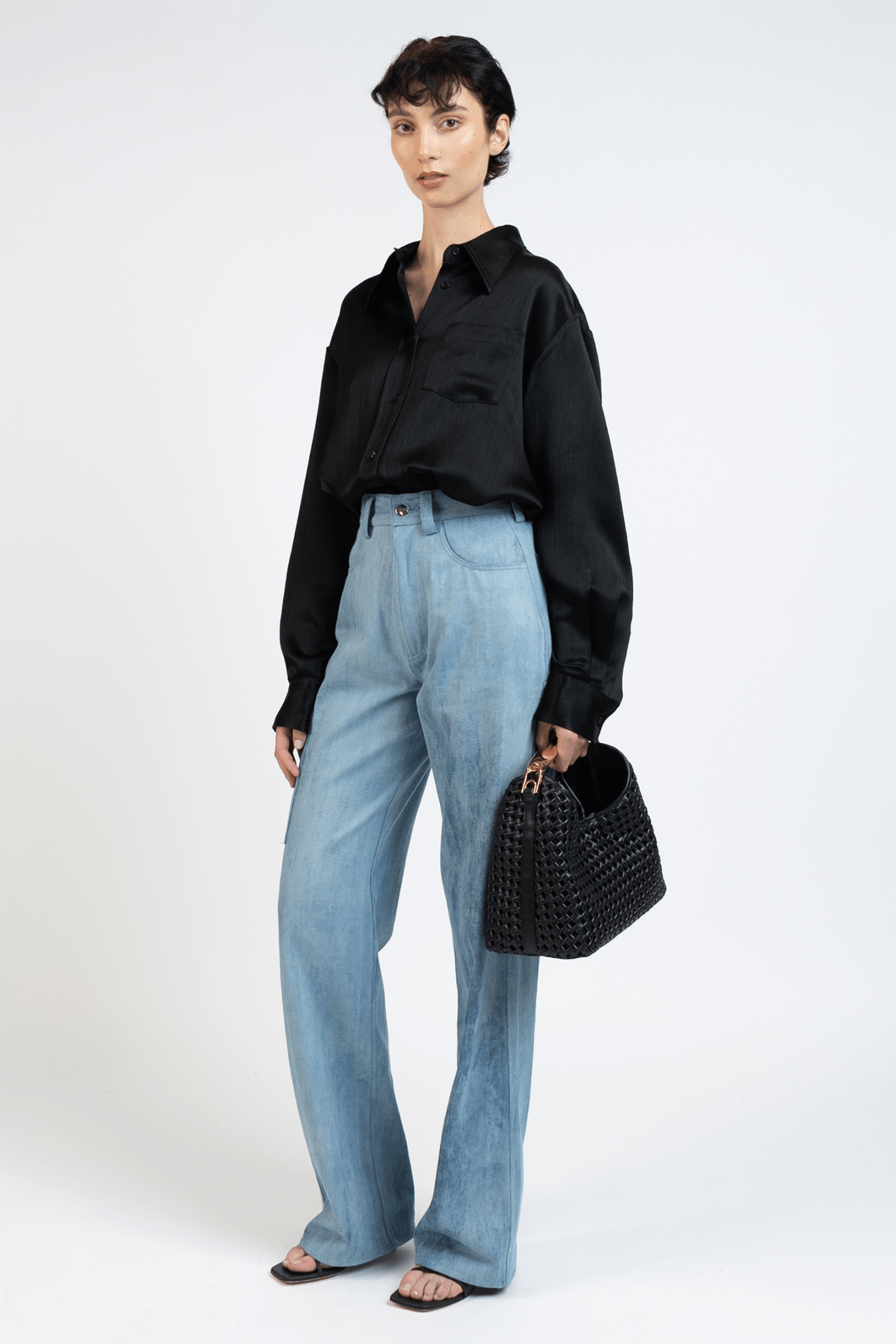 STRAIGHT SHIRT TEXTURED BLACK 3