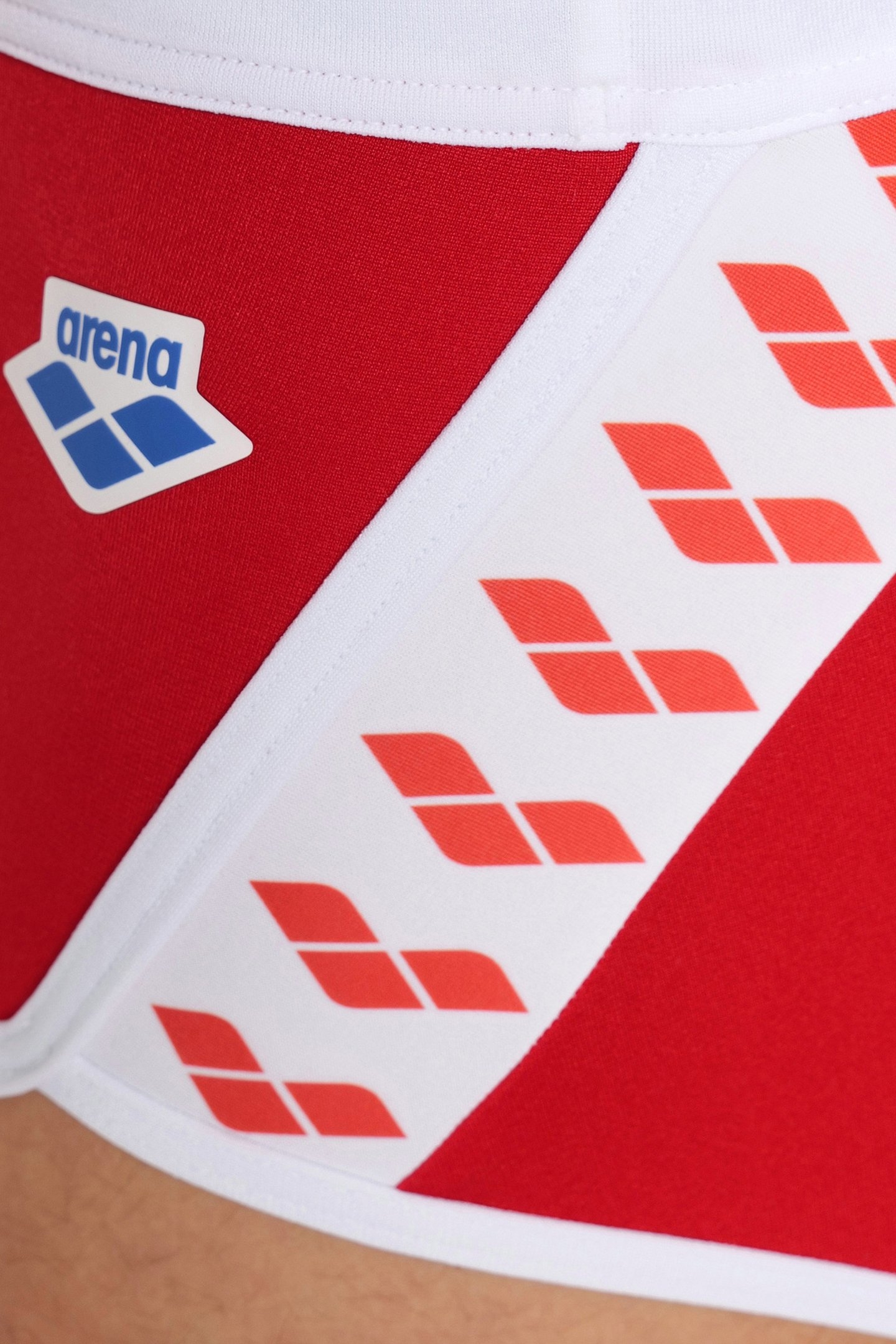 MEN'S ARENA ICONS SWIM LOW WAIST SHORT S RED WHITE 5