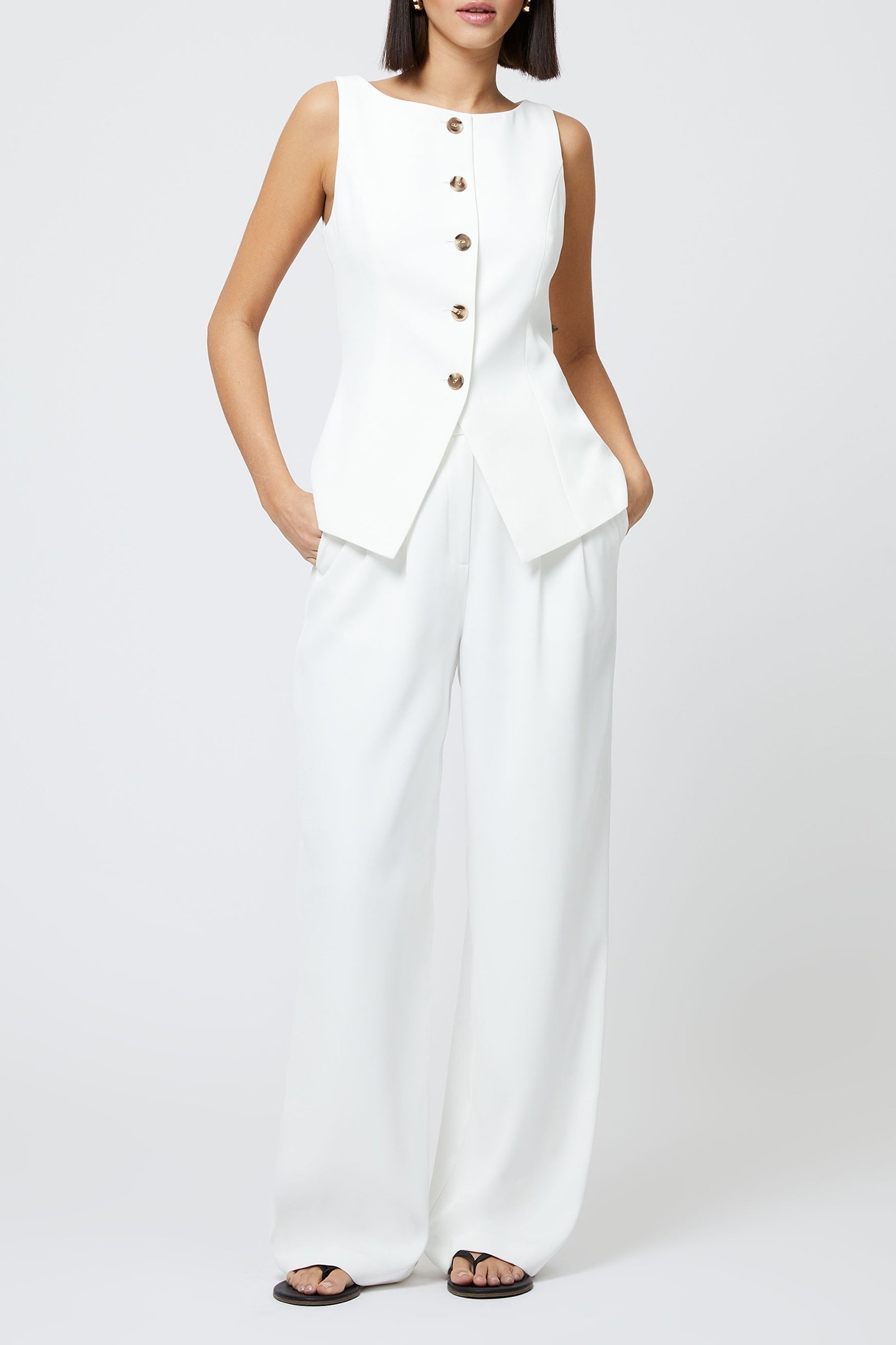 HARRIE SUITING TROUSER SUMMER WHITE 2
