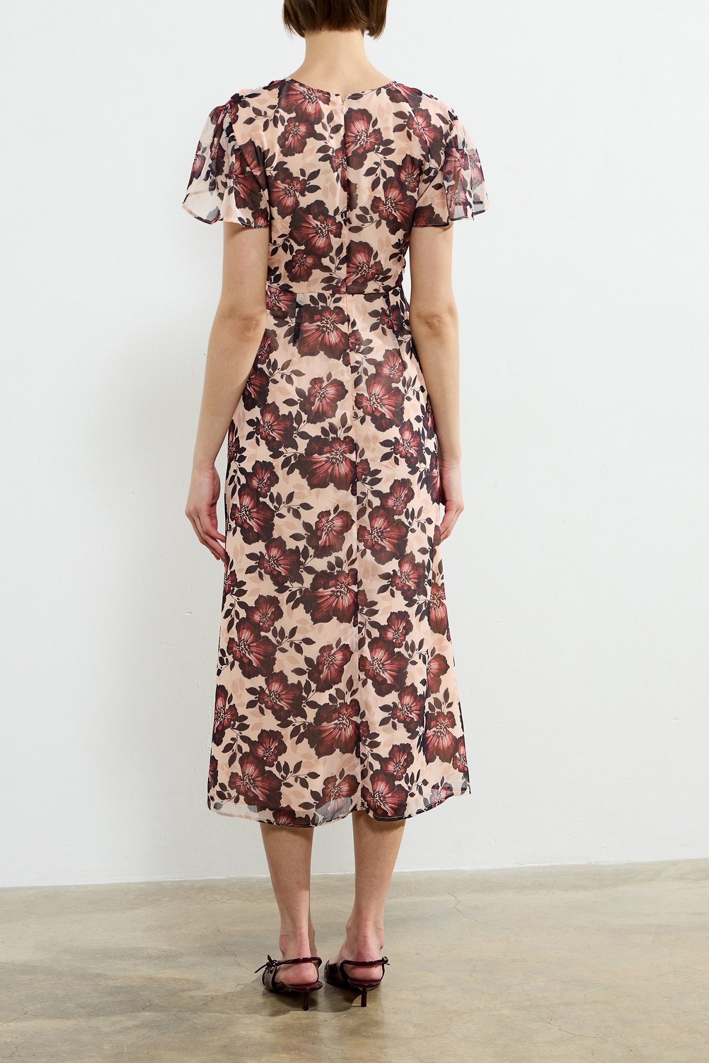 ELYSE S/S TEA DRESS CREAM MULTI 2