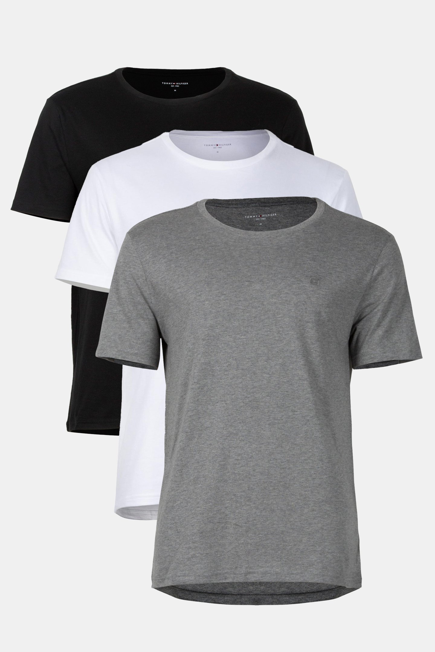 3-PACK T-SHIRTS WHITE/BLACK/GREY 1