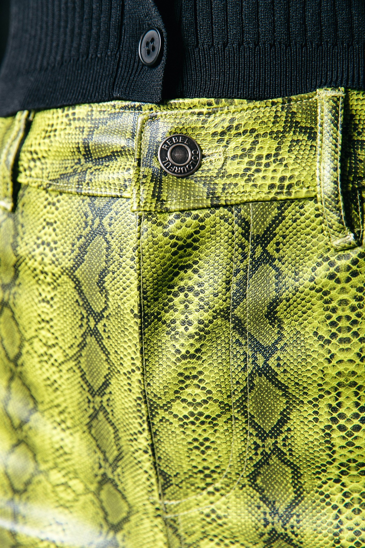 RUSSY SNAKE 5 POCKET HIGH WAIST PANTS NEON LIME 4