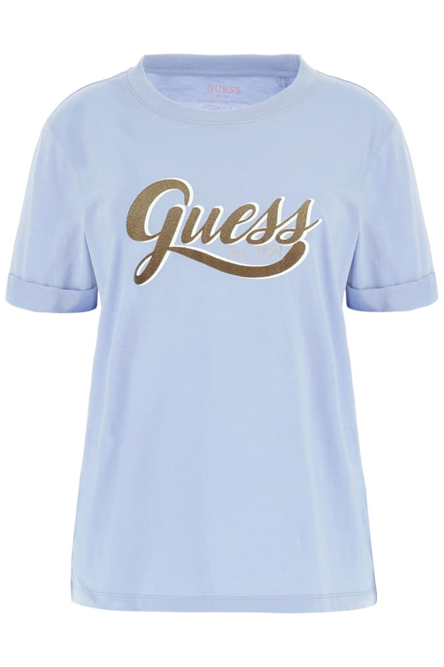 GUESS ECO SS CN GLITTERY LOGO LIGHT BLUE LUXE 4