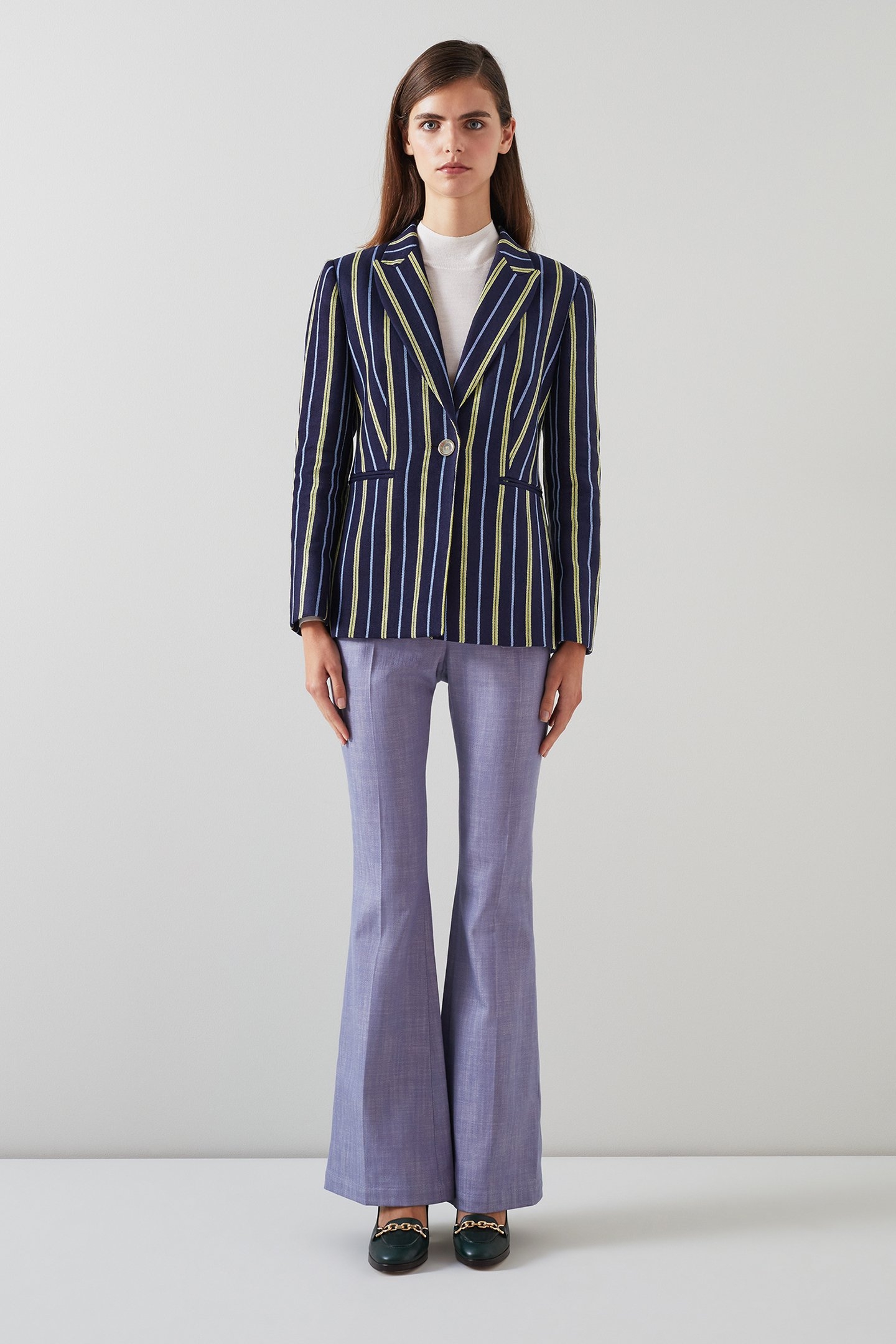 JK MYA STRIPE BLAZER NAVY MULTI 1