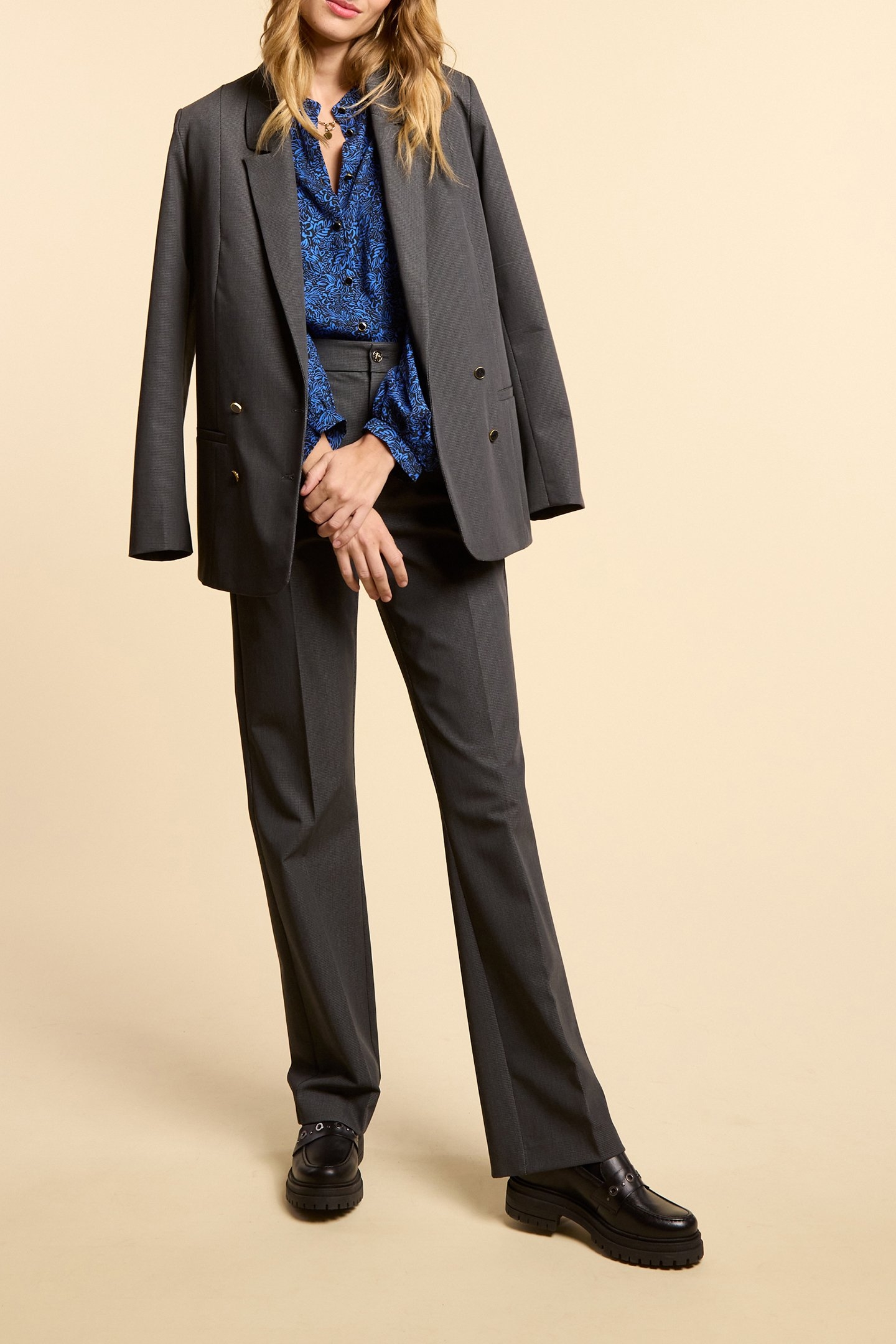 BLACK GRAPHIC FLORAL PRINT BLOUSE BLACK 5