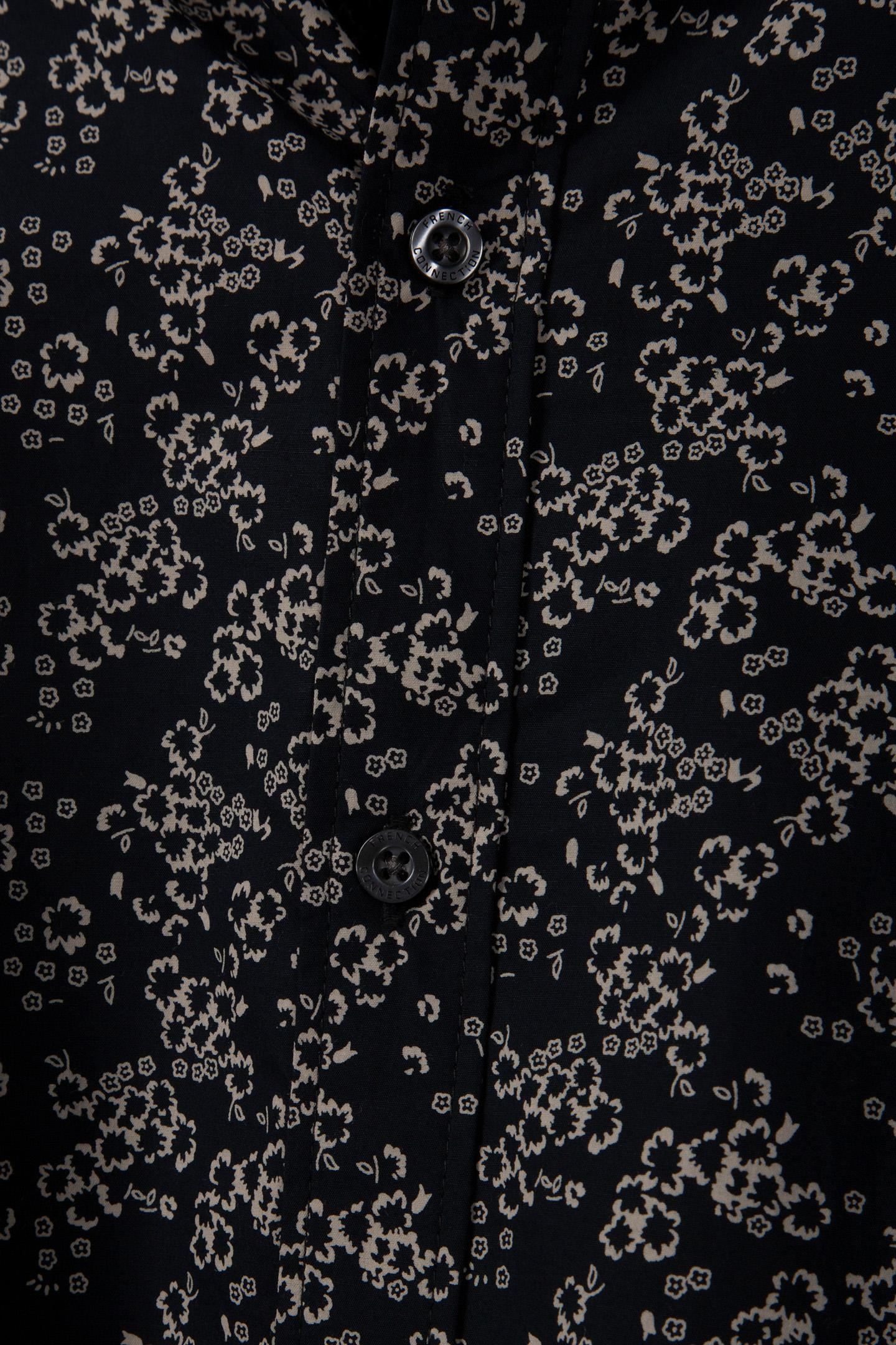 FLORAL CUT LONG SLEEVE SHIRT BLACK/STONE 5