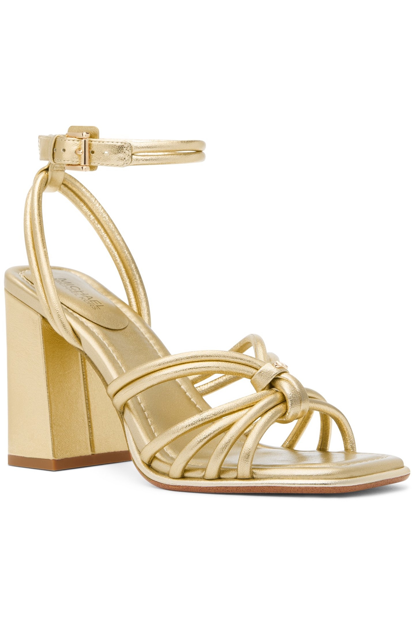 ASHIRTA BLOCK HEEL SANDAL IN PALE GOLD 2