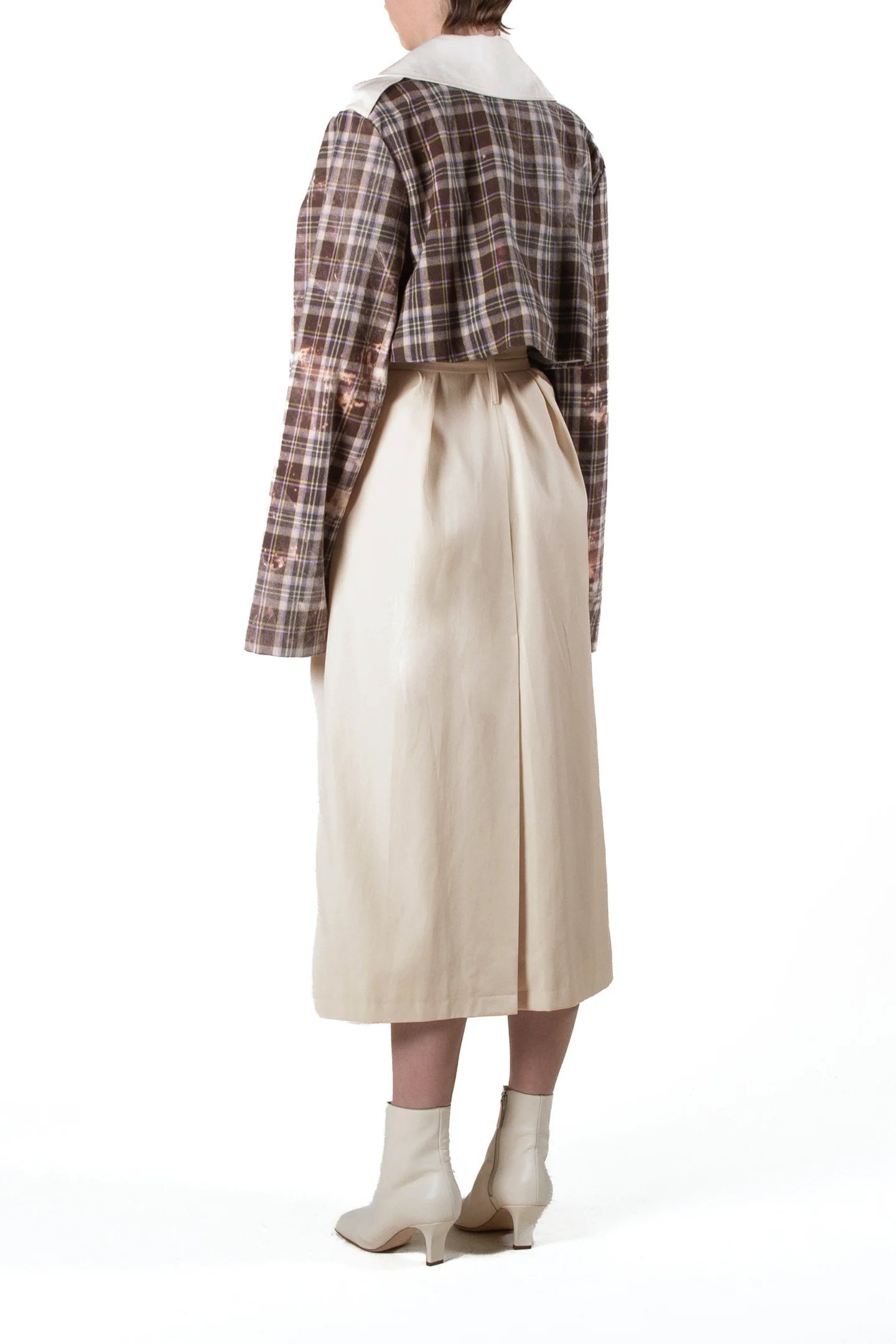 CHECKED TRENCH COAT IVORY & CHECK 3