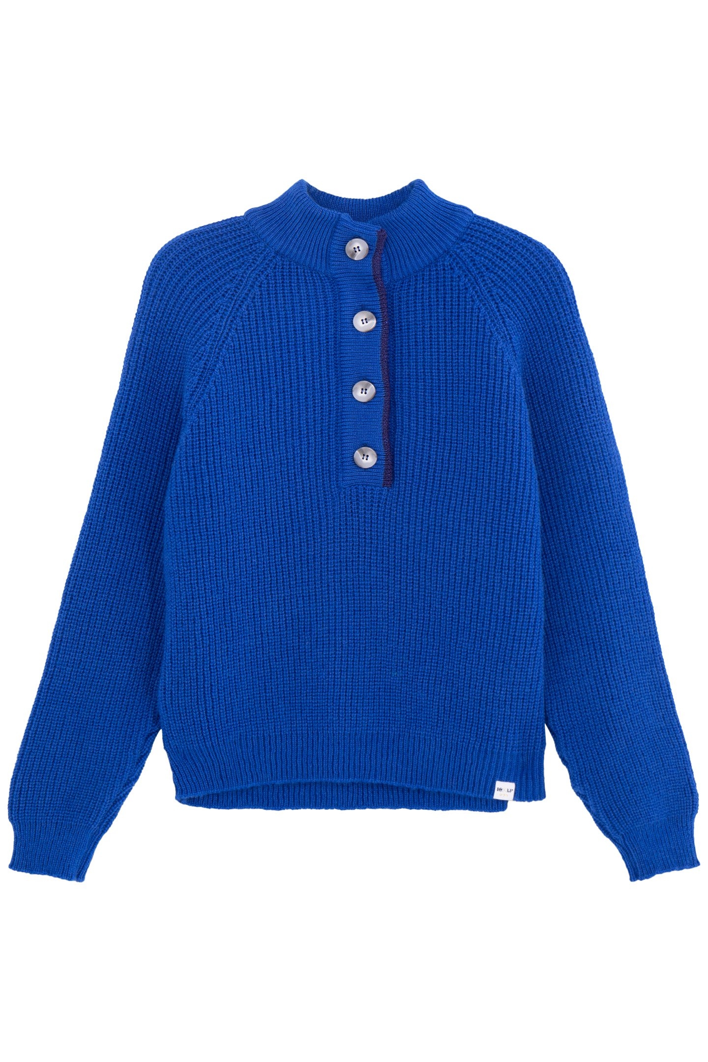LAFRANÇAISE BLUE BEADED KNIT BUTTON-DOWN SWEATER BLUE 4