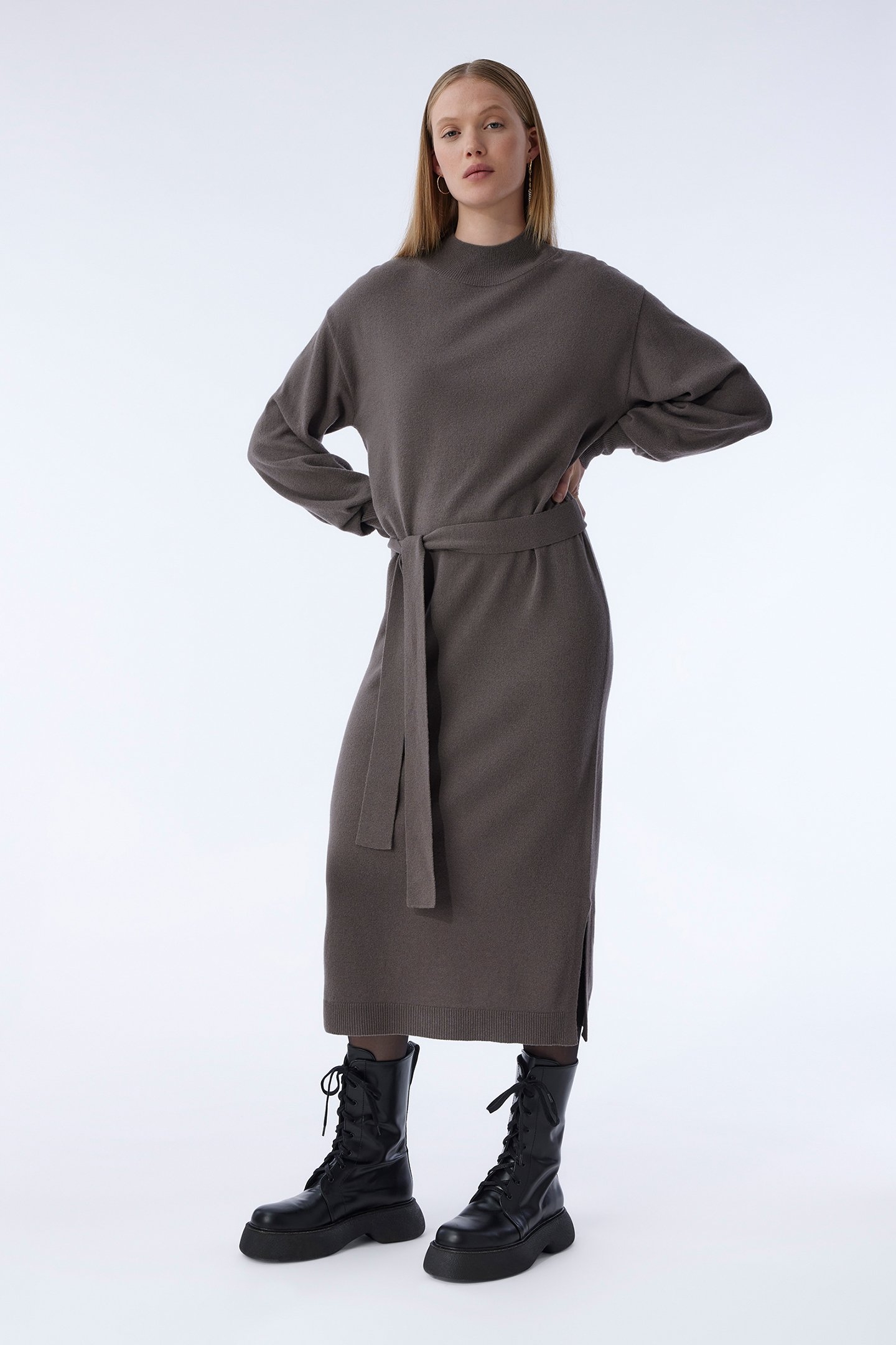 LINA DRESS TAUPE 1