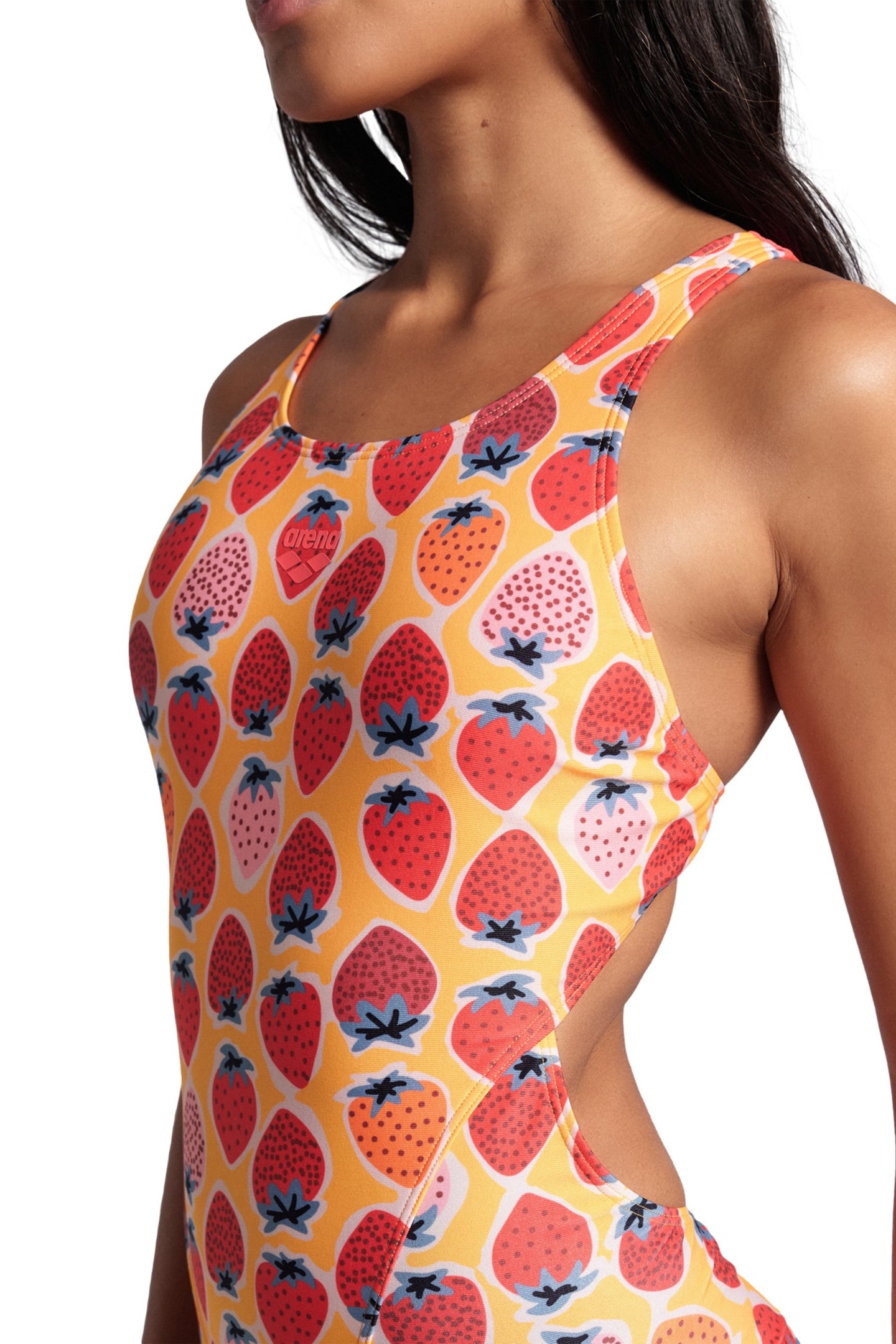 WOMEN'S ARENA STRAWBERRY SWIMSUIT SWIM T FLUO RED ORANGE MUL 4