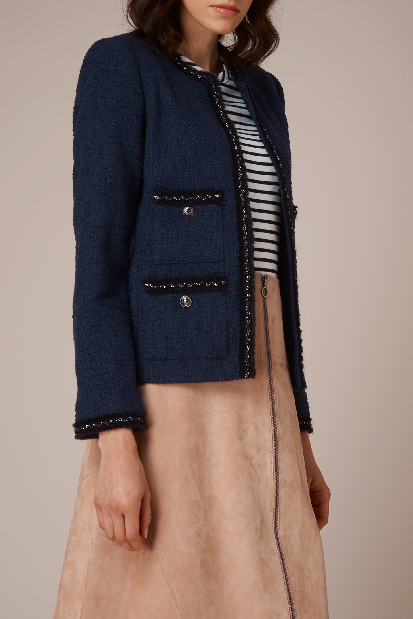 JK HALYNA - TRIM TWEED NAVY TWEED 1