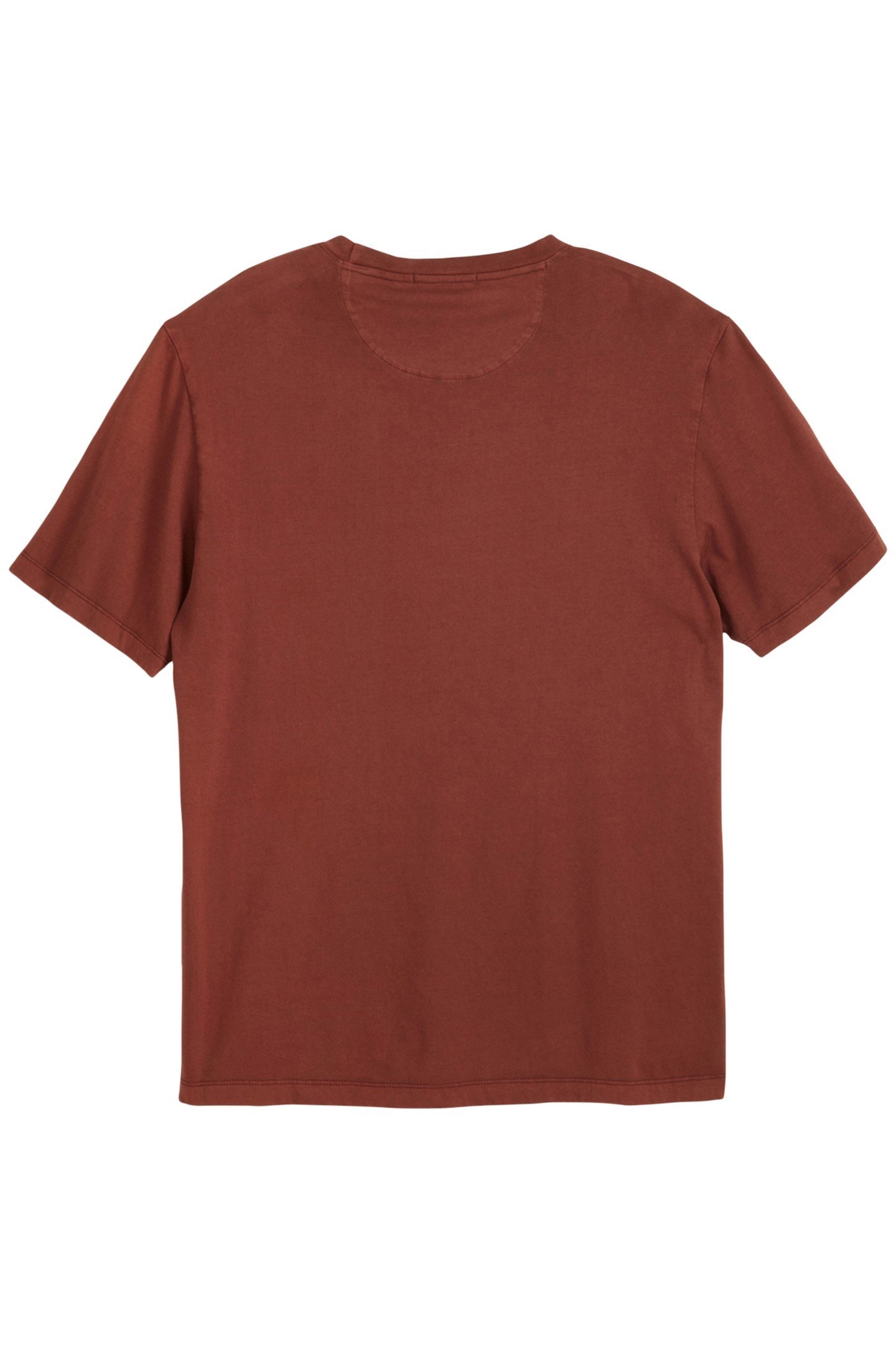 GARMENT DYED SS POCKET TEE BROWN/RED 2