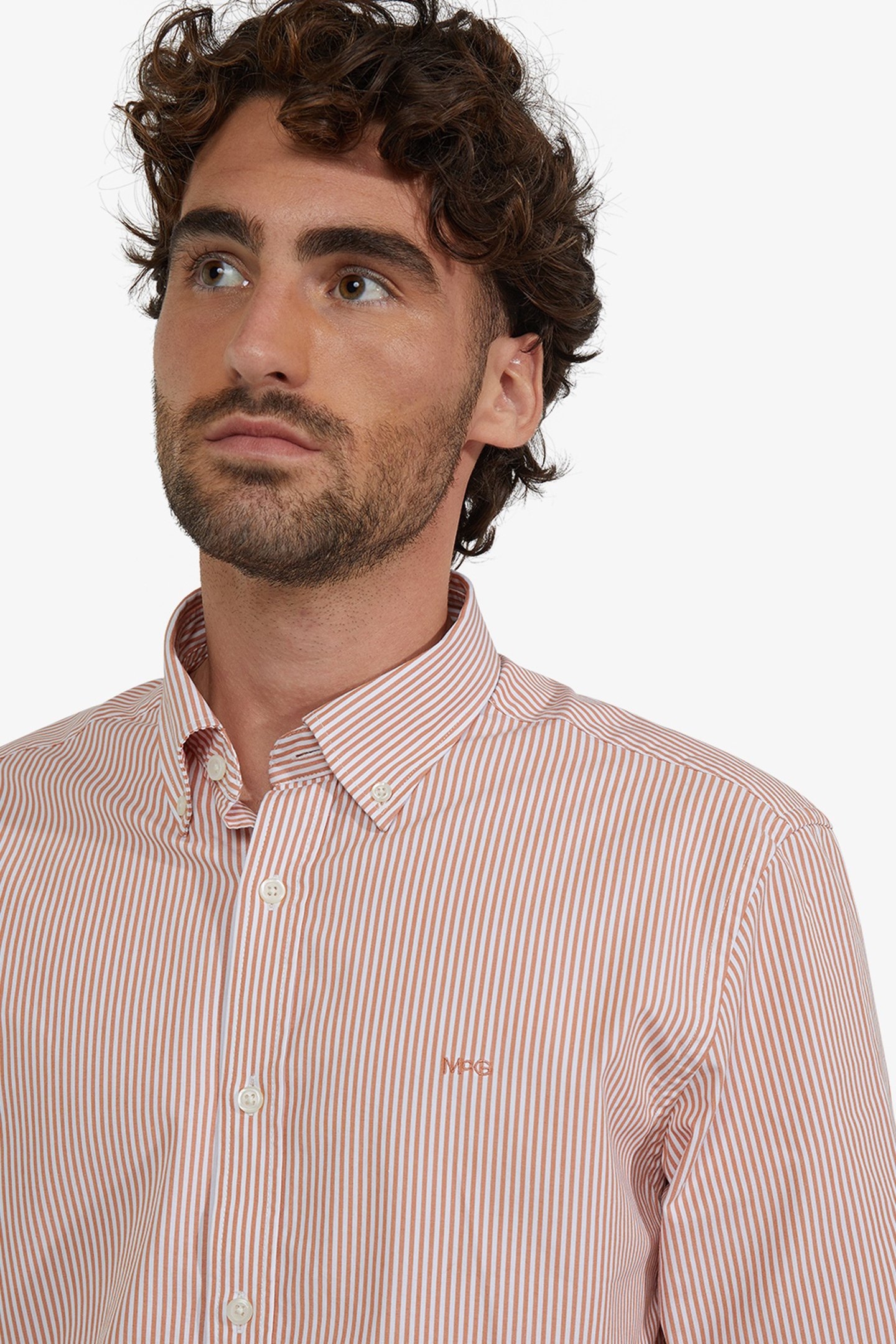 POPLIN STRIPE PEACHED SHIRT SUNDOWN 7