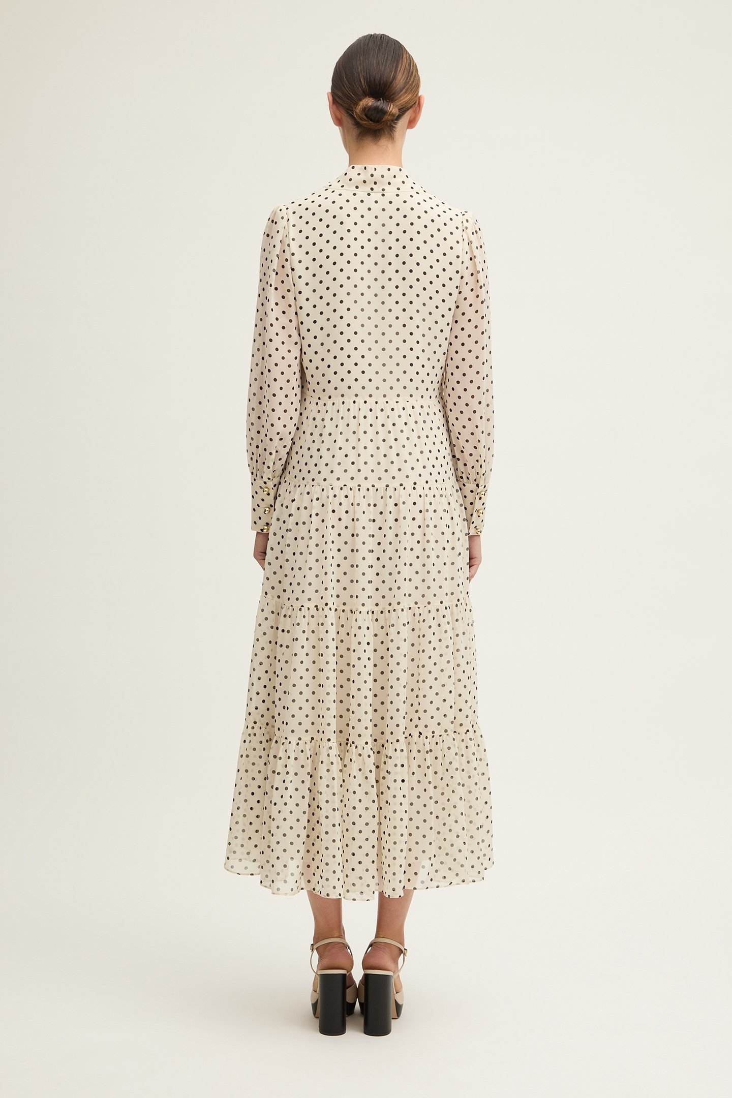 DR POLLY TIE NECK DRESS BLACK 2